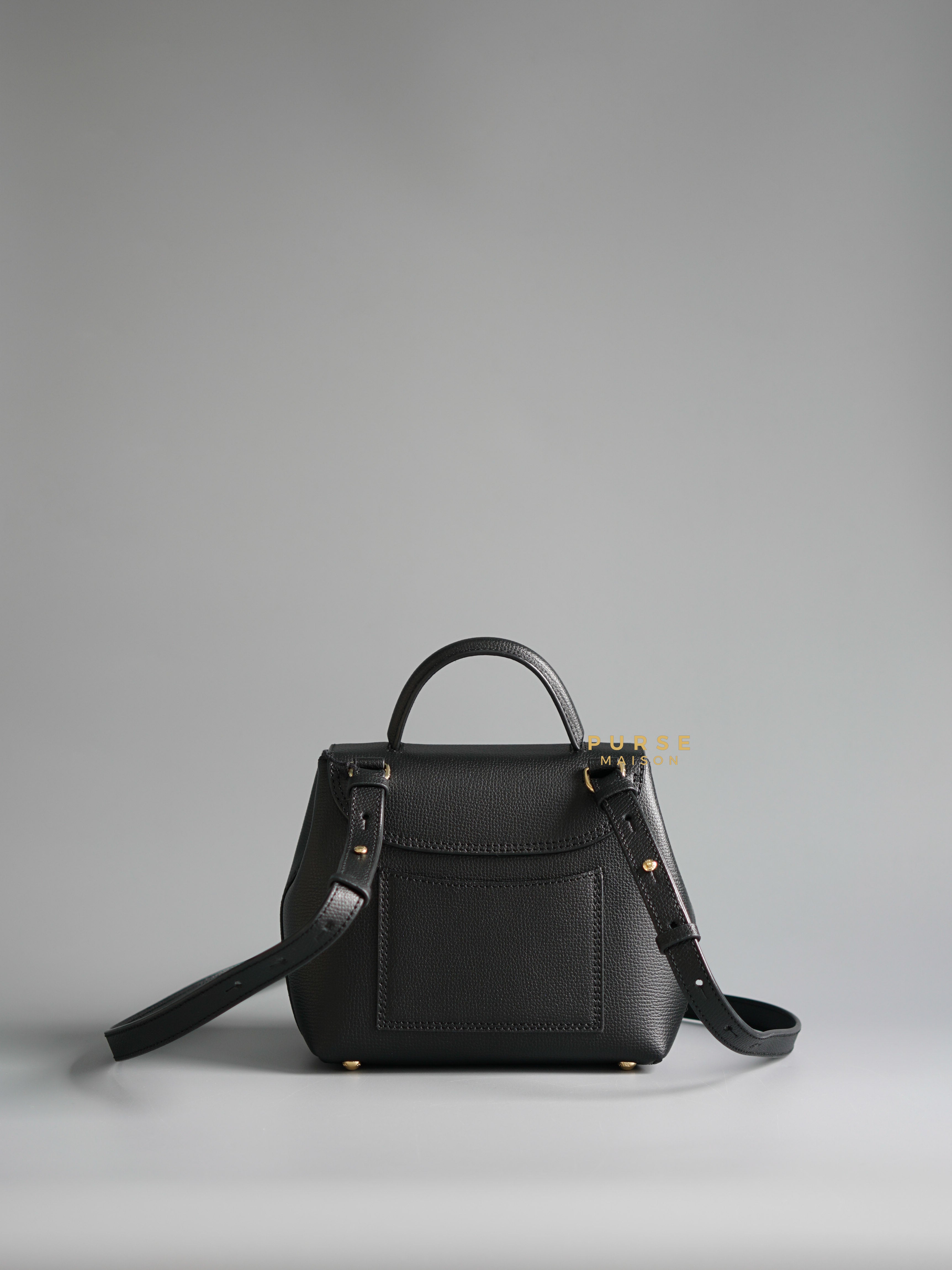 Polene Numero Un Nano Noir Grain Bag Purse Maison