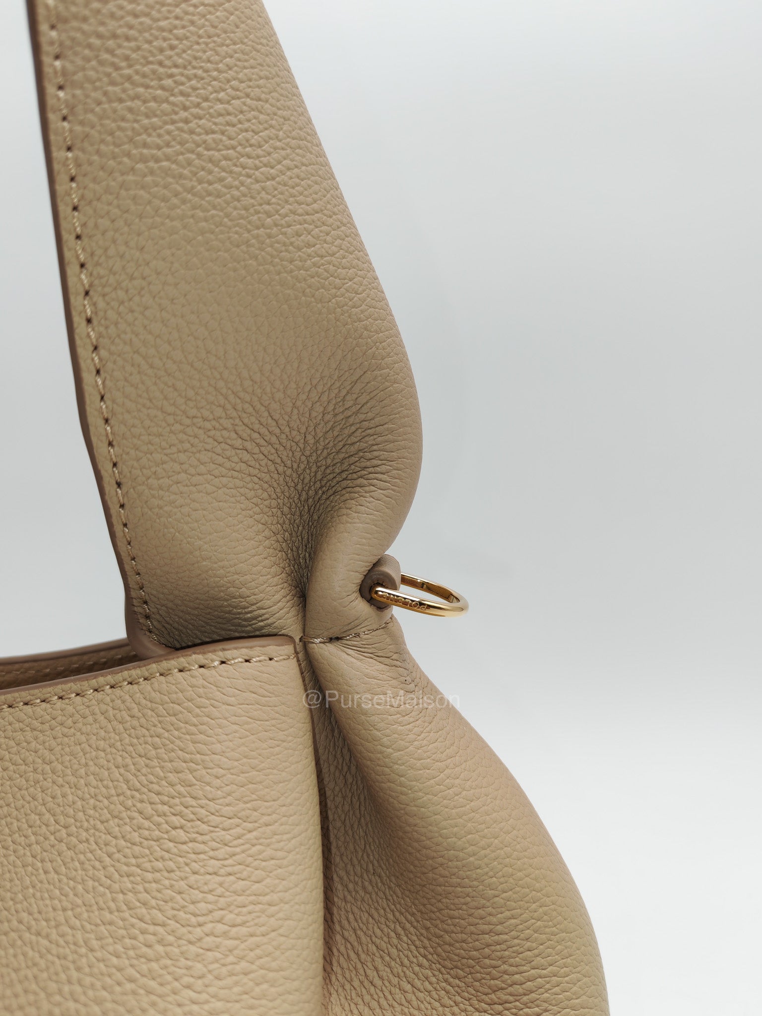 Polene Neuf East-West in Sand Graine leather | Purse Maison Luxury Bags Shop