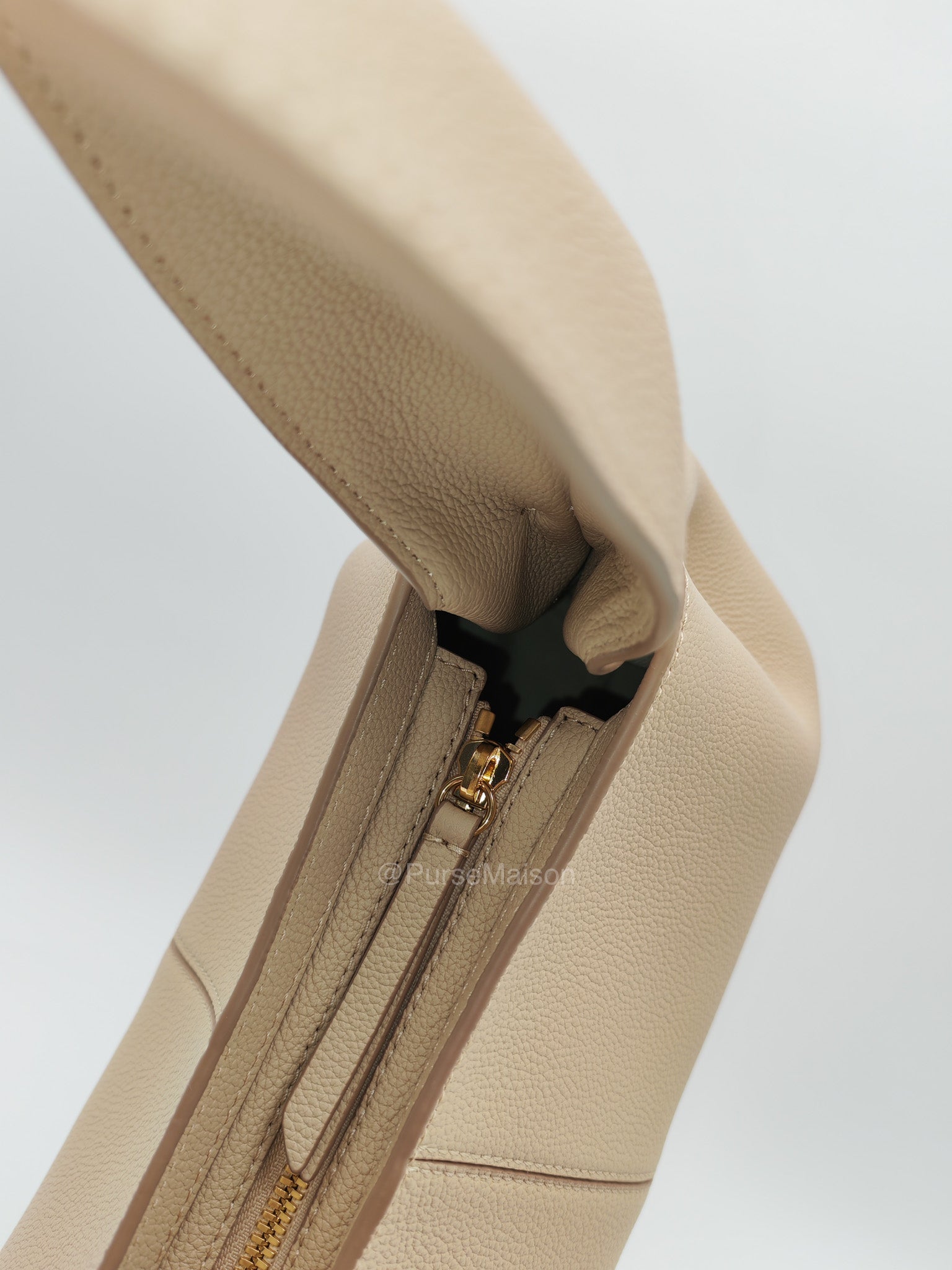 Polene Neuf East-West in Sand Graine leather | Purse Maison Luxury Bags Shop