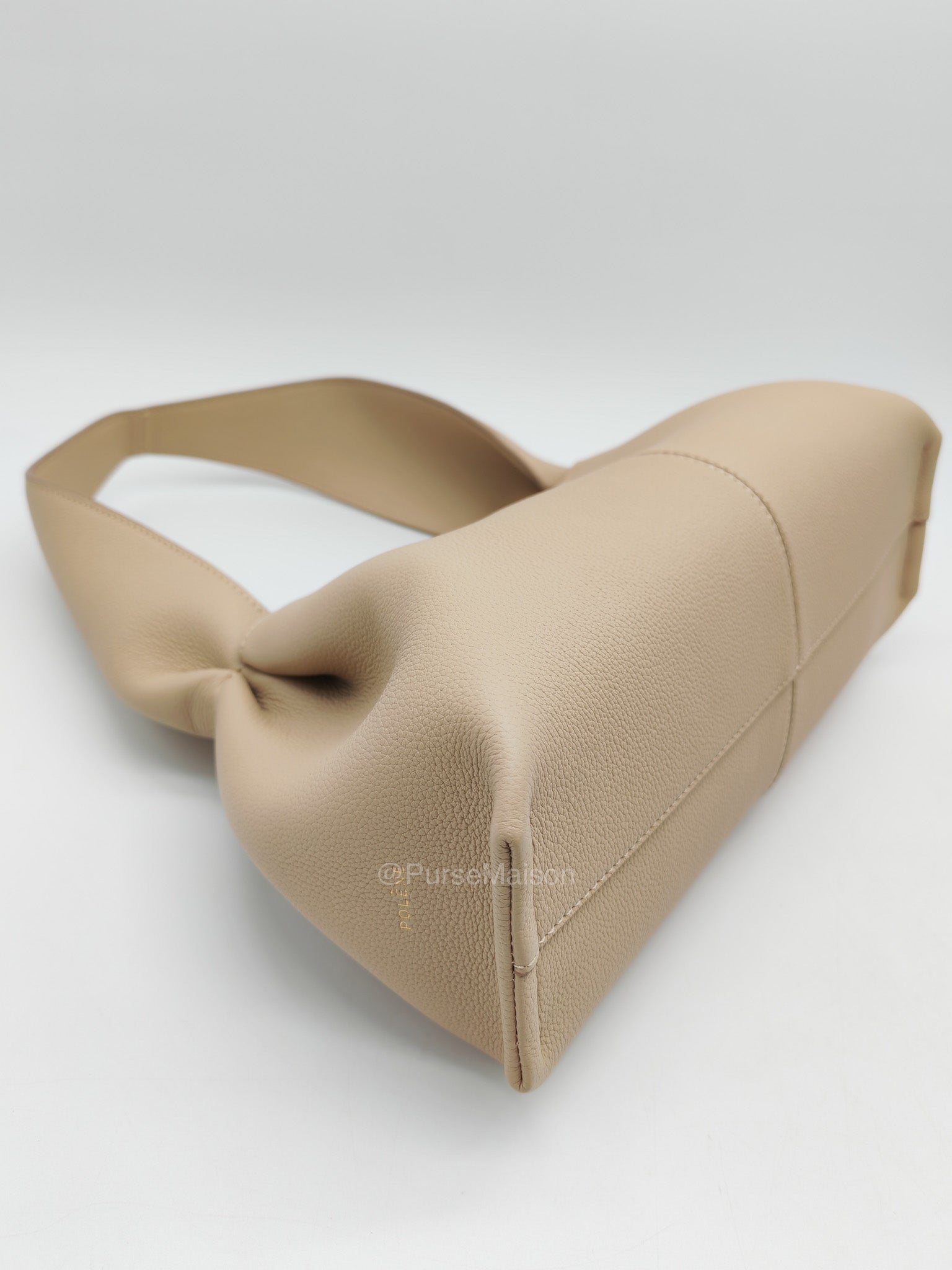 Polene Neuf East-West in Sand Graine leather | Purse Maison Luxury Bags Shop