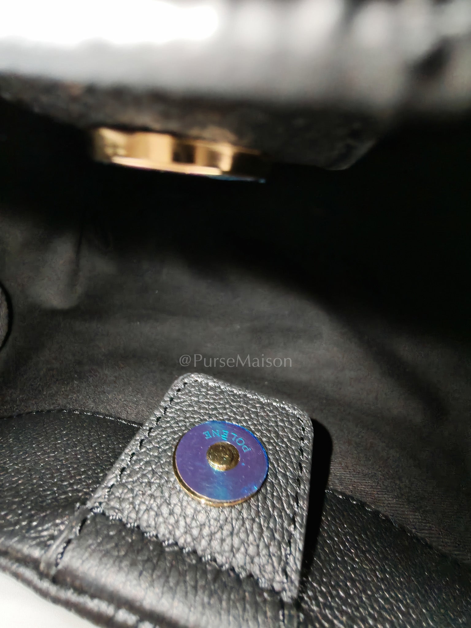 Neuf in Black Graine Leather Shoulder Bag