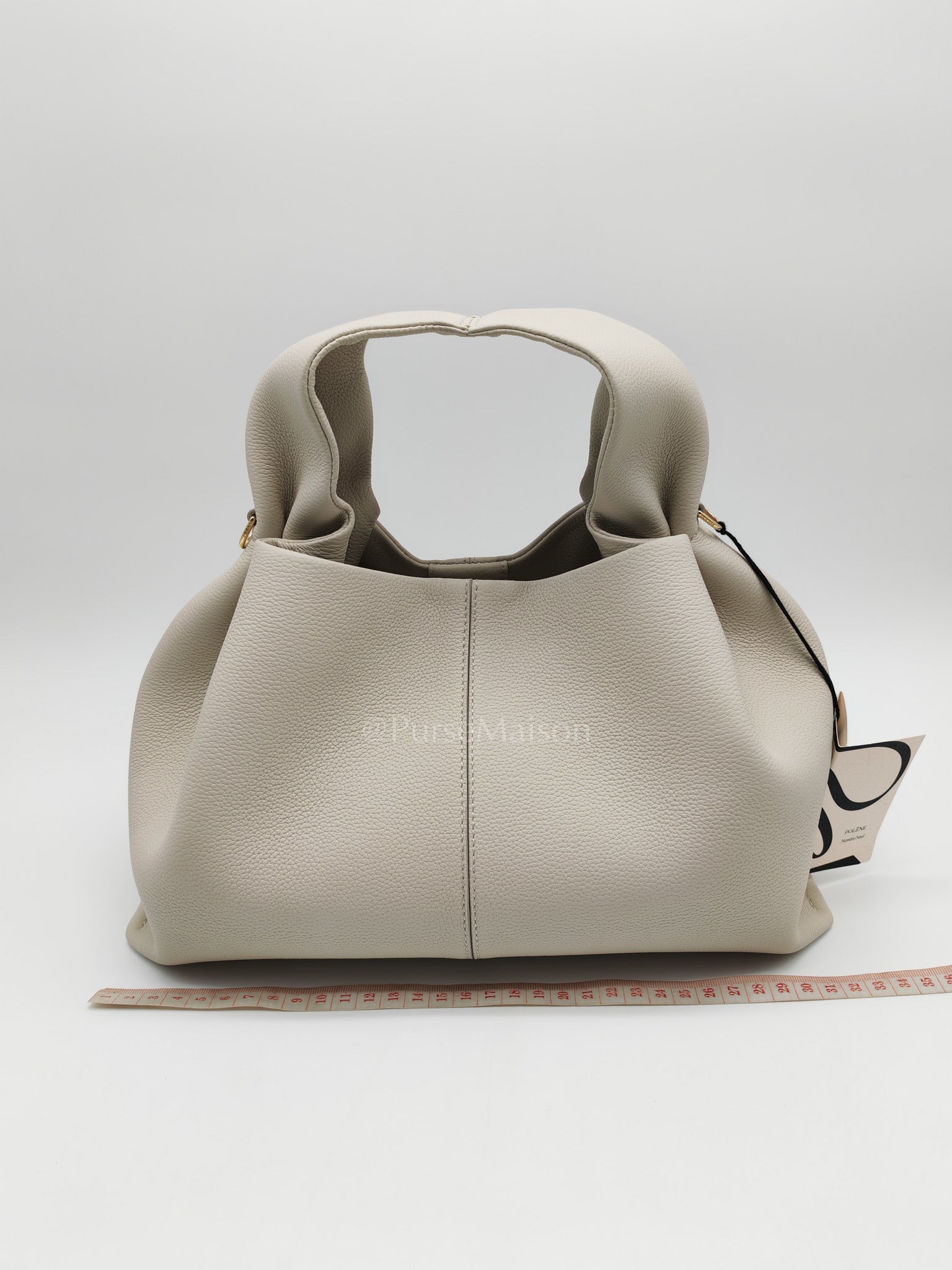 Neuf in Chalk Graine Leather Shoulder Bag