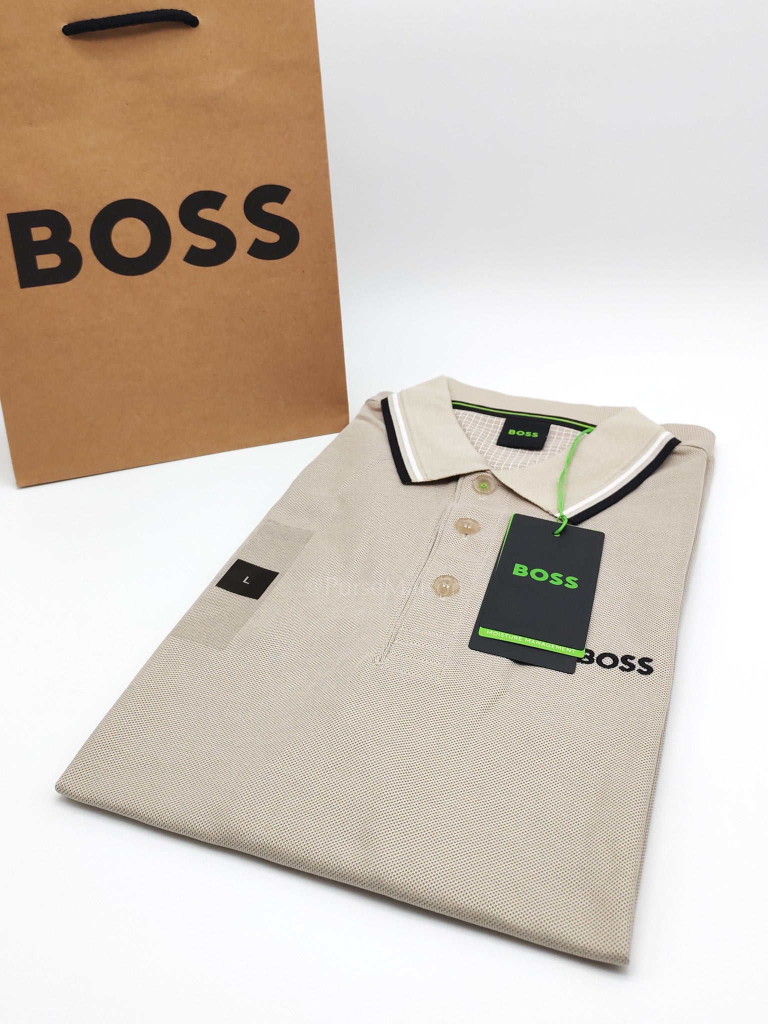 Jersey Polo Shirt in Light Beige for Men Size L