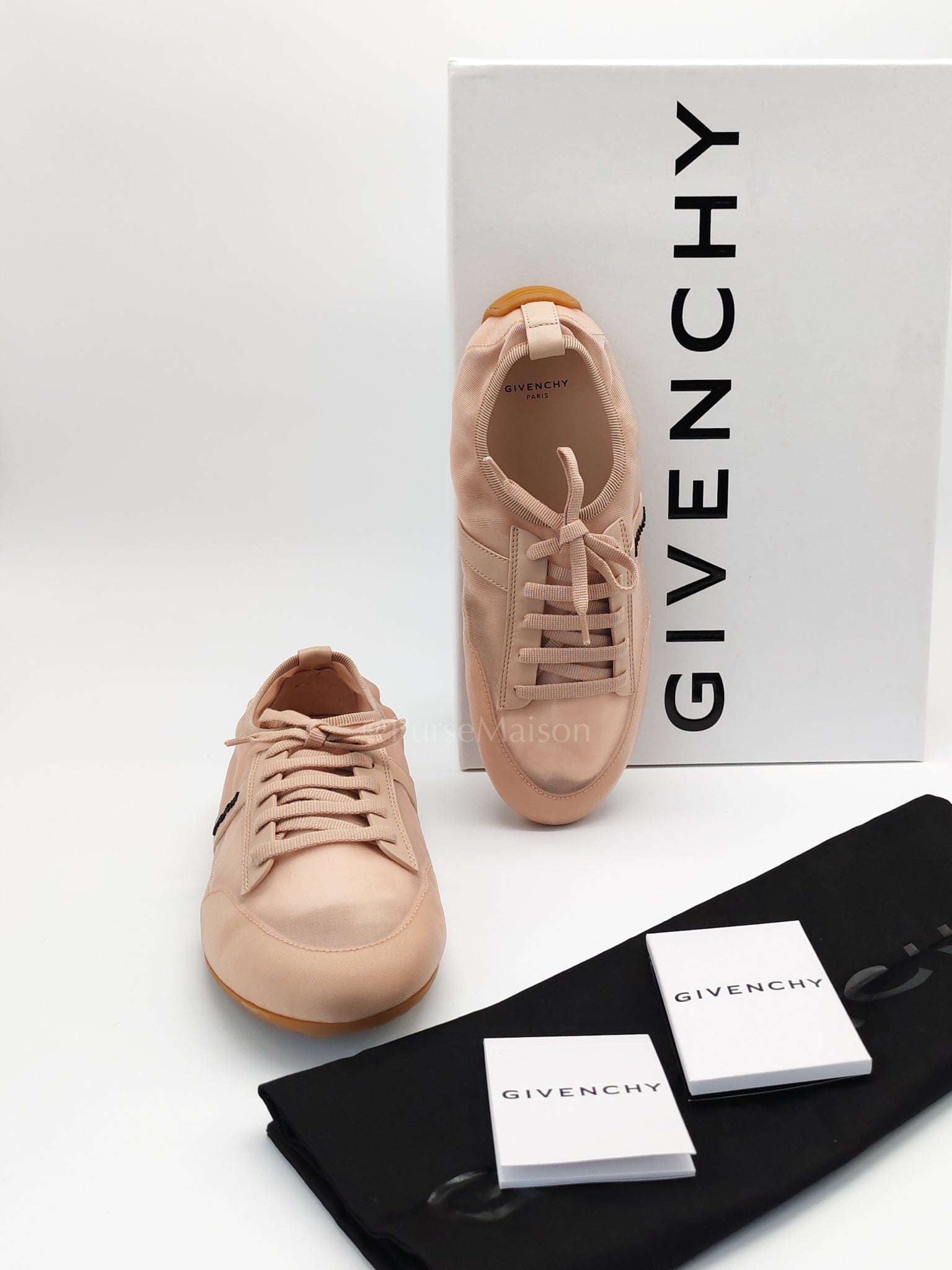 Polyamide Low Top Canvas Sneakers Pink 38.5EU (24cm) | Purse Maison Luxury Bags Shop