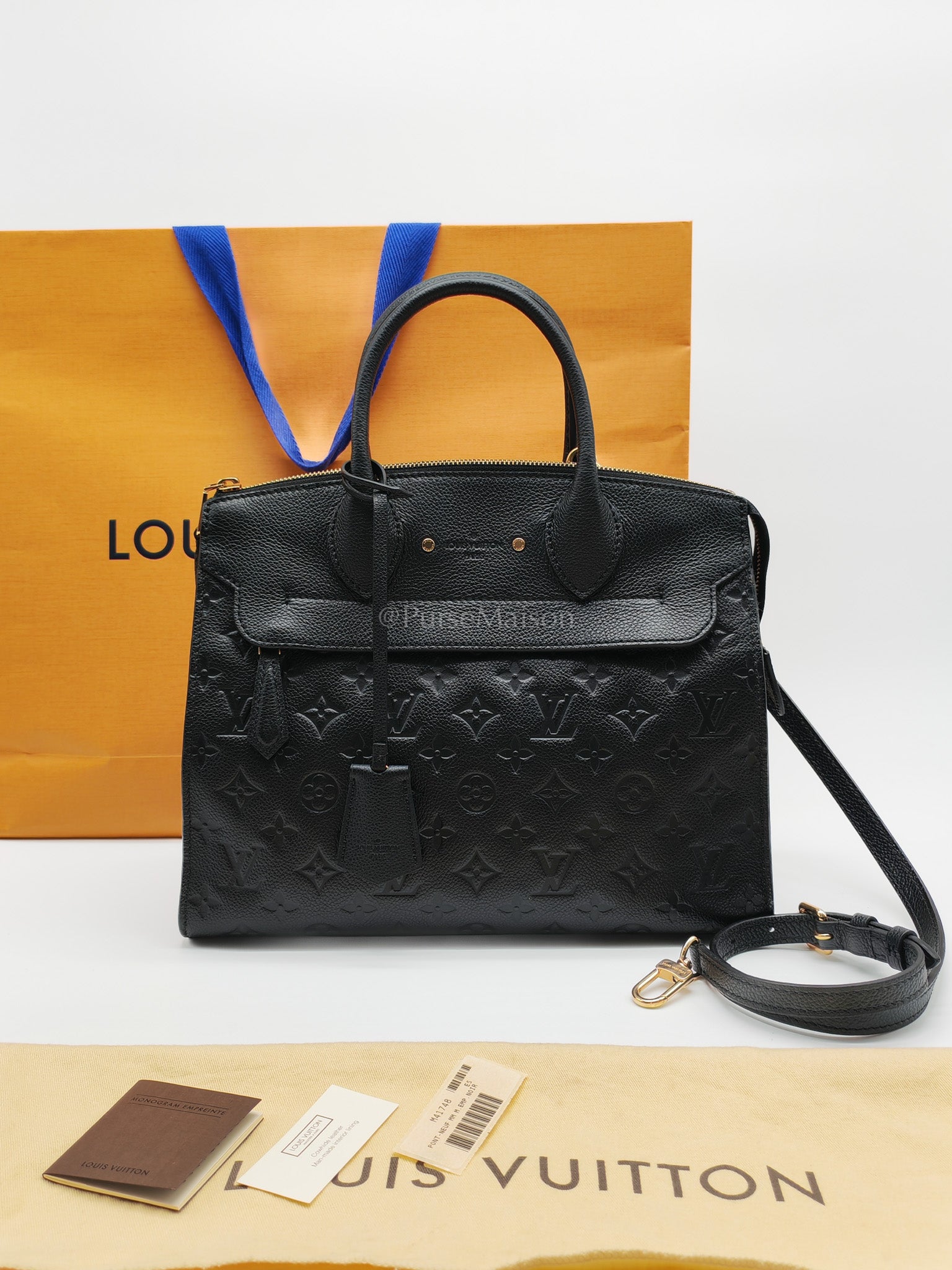 Pont Neuf Monogram MM Empreinte Leather Crossbody Bag (Date Code: CA0146) | Purse Maison Luxury Bags Shop