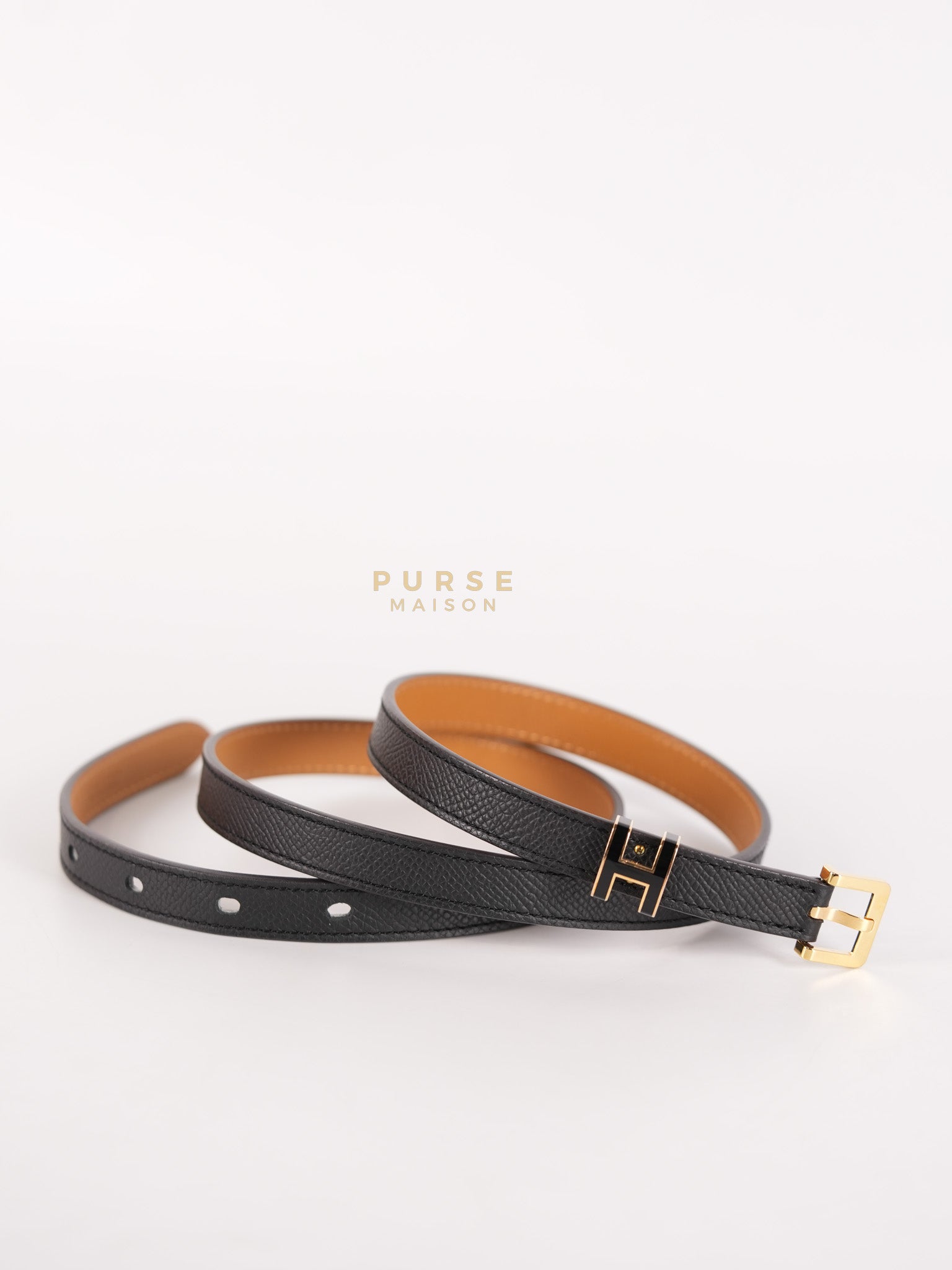 Pop H 15 Belt in Nior/Gold Epsom Leather Size 80 Stamp B(2023) | Purse Maison Luxury Bags Shop