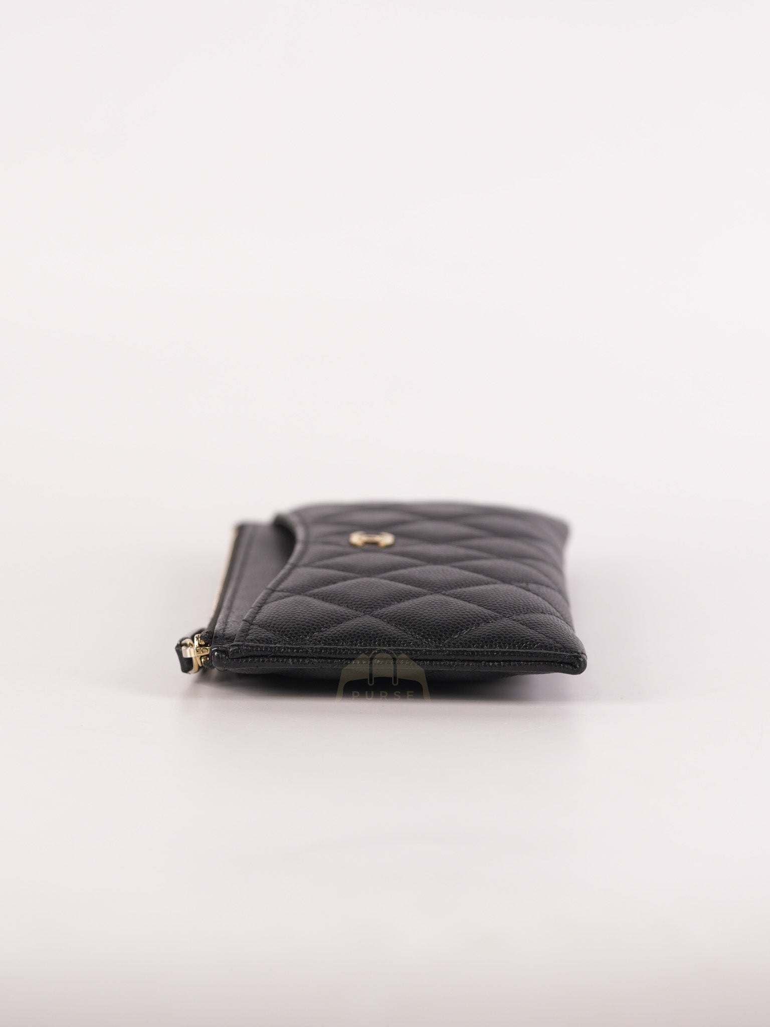 Zip Pouch Wallet in Black Caviar Leather Gold Hardware (Series 28)
