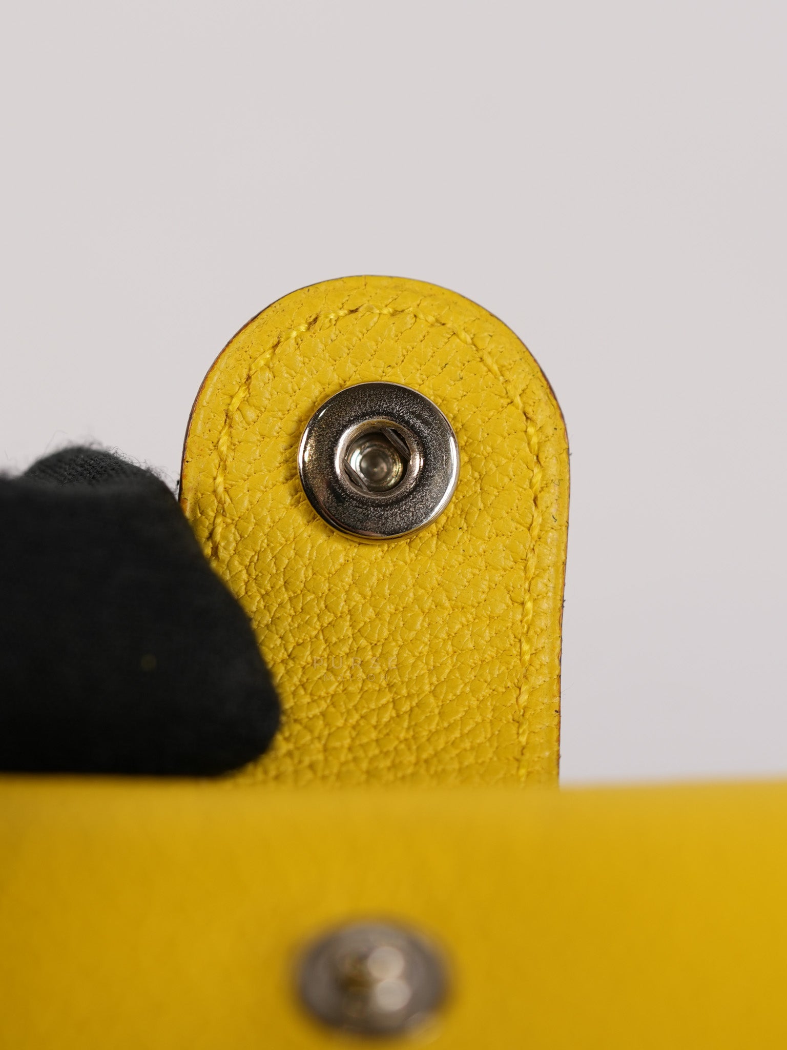 Porte Cartes (Passport Holder) Jaune Evercolor Leather and Palladium Hardware Stamp B (2023) | Purse Maison Luxury Bags Shop