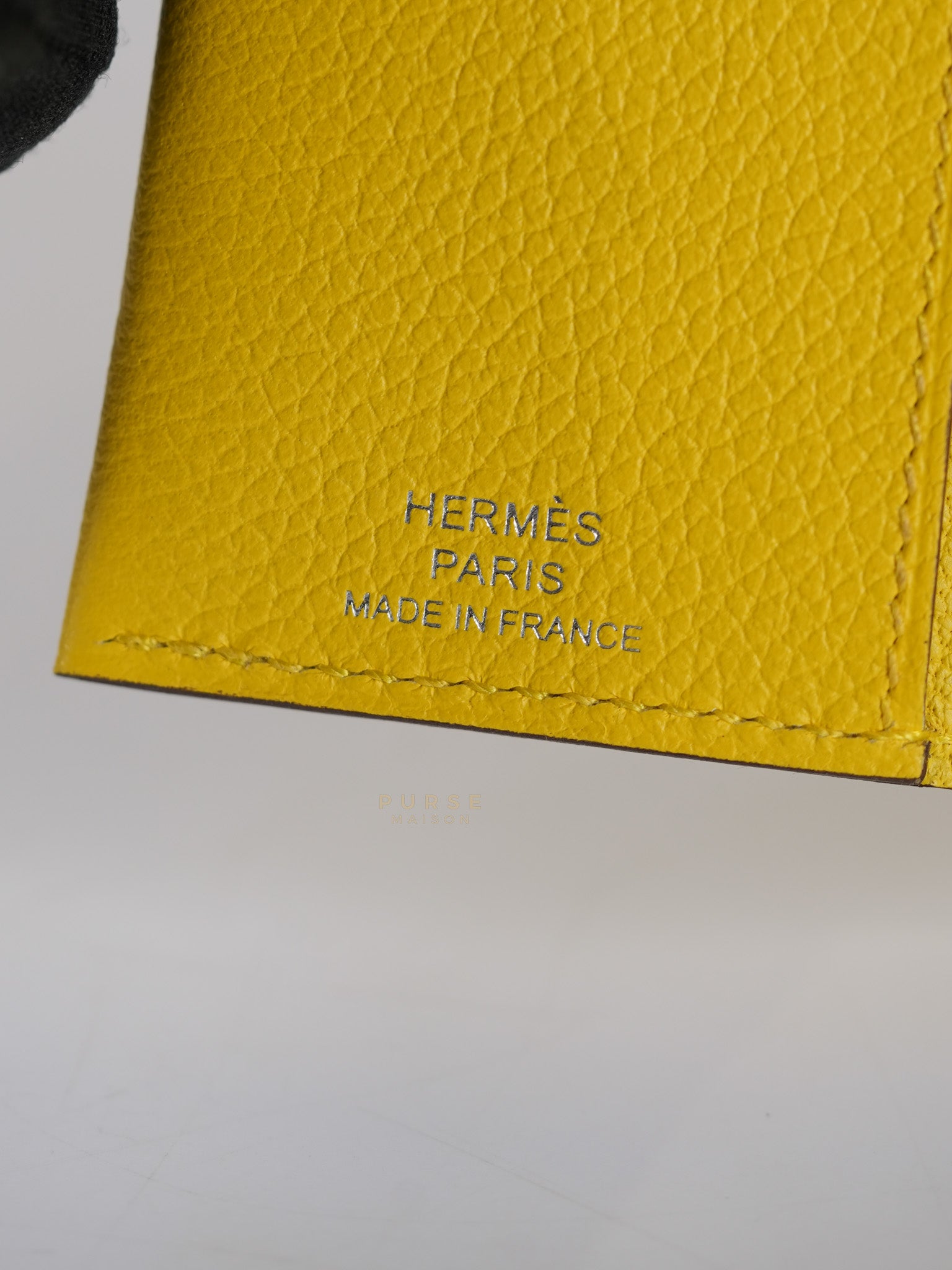 Porte Cartes (Passport Holder) Jaune Evercolor Leather and Palladium Hardware Stamp B (2023) | Purse Maison Luxury Bags Shop