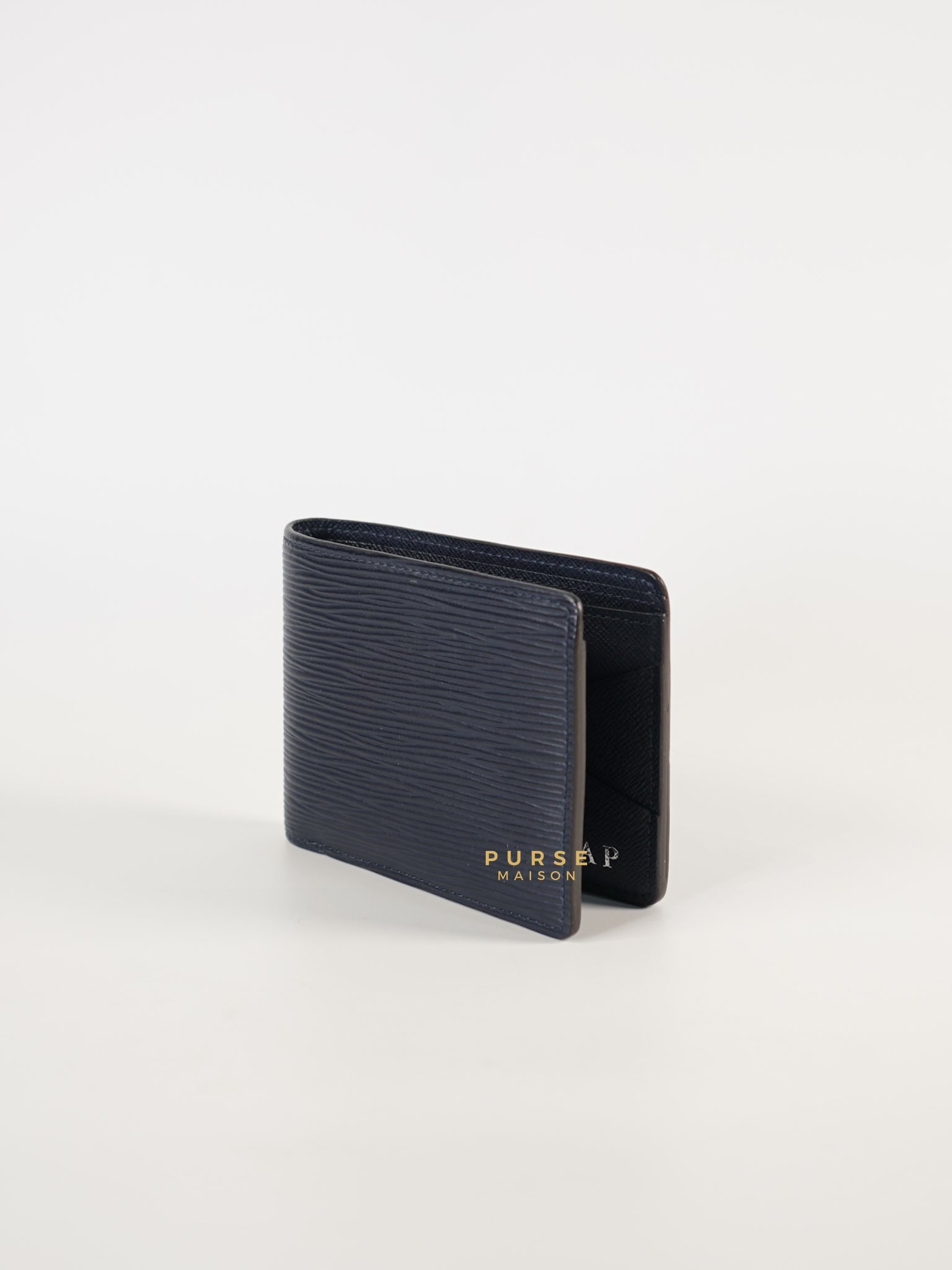 Portefeuille Multiple Bi-Fold Wallet in Bleu Epi Leather (Date code: CT2129) | Purse Maison Luxury Bags Shop