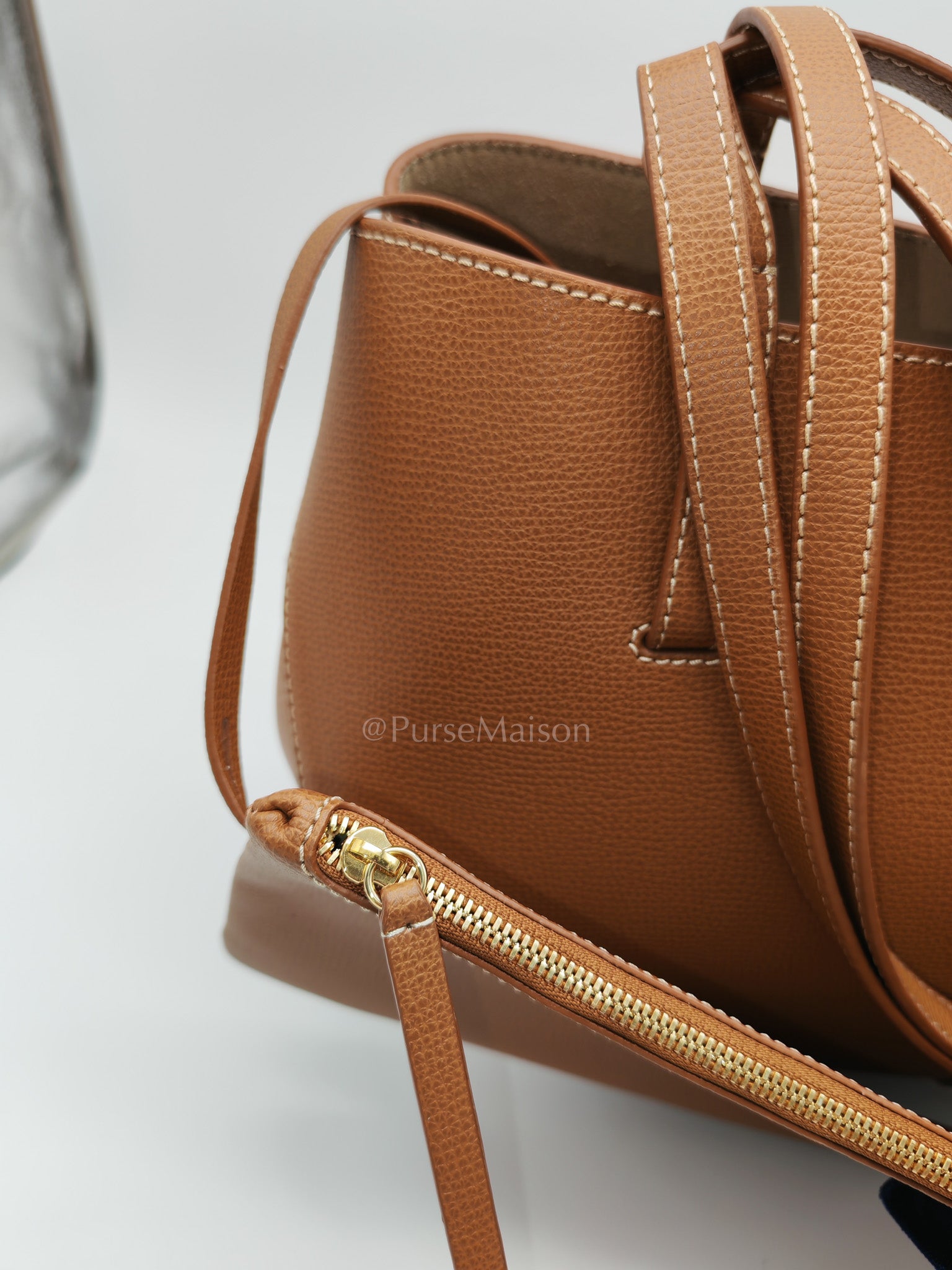 Cyme Mini in Camel Graine Leather Tote Bag