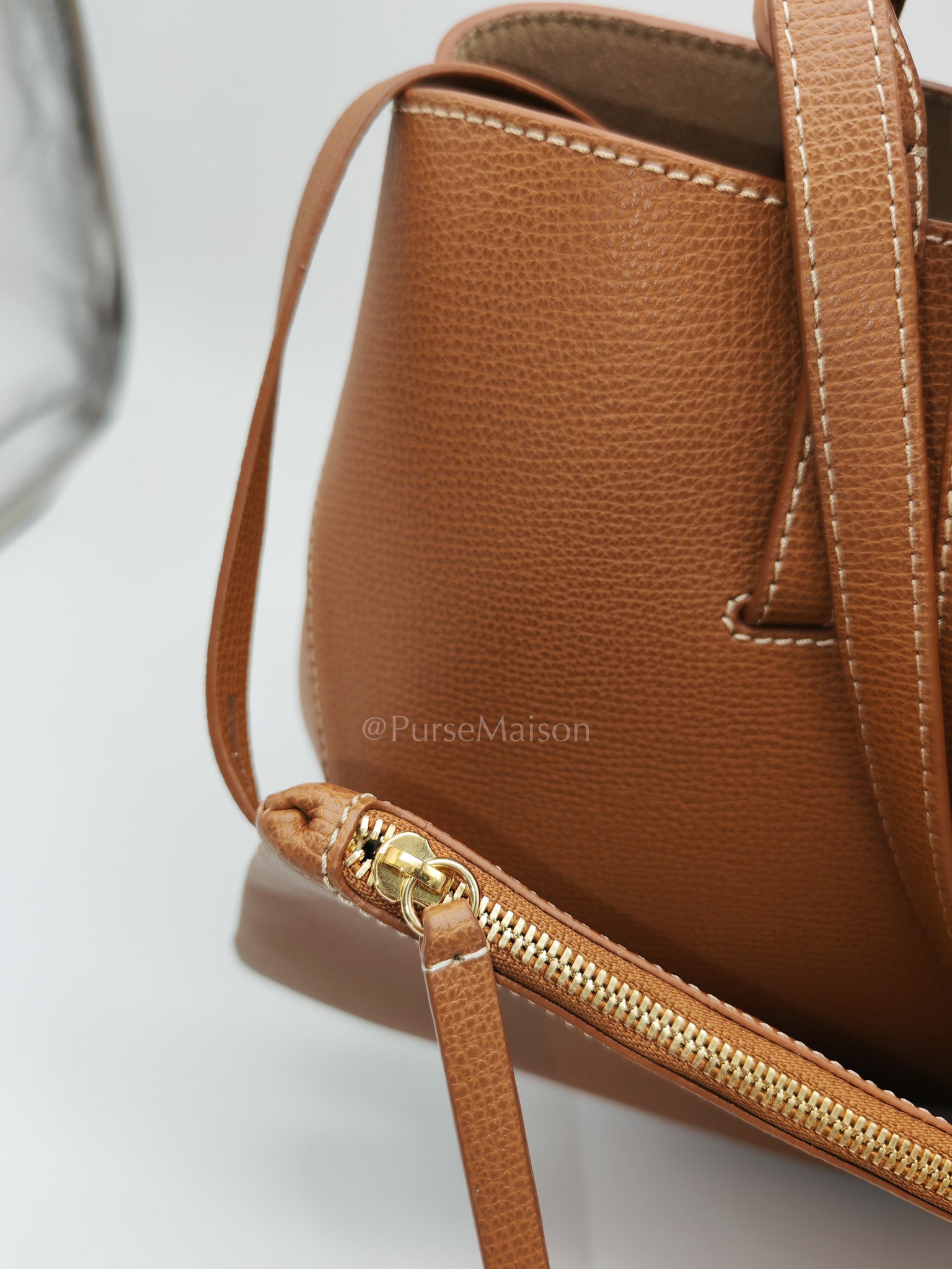 Cyme Mini in Camel Graine Leather Tote Bag