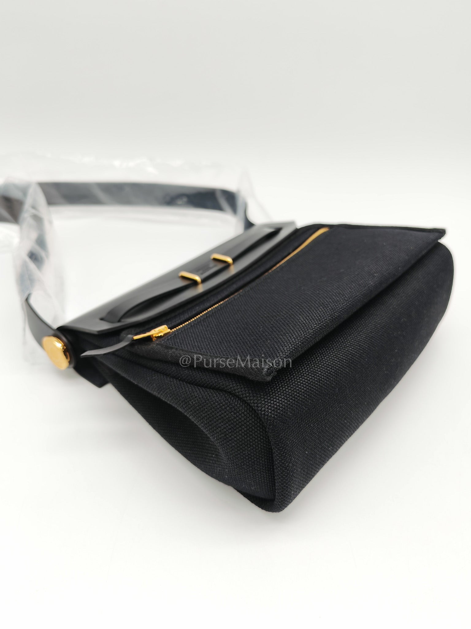 Mini Herbag Zip 20 Black Toile Miliotaire/Vache Hunter Canvas Crossbody Bag Stamp K (2025)