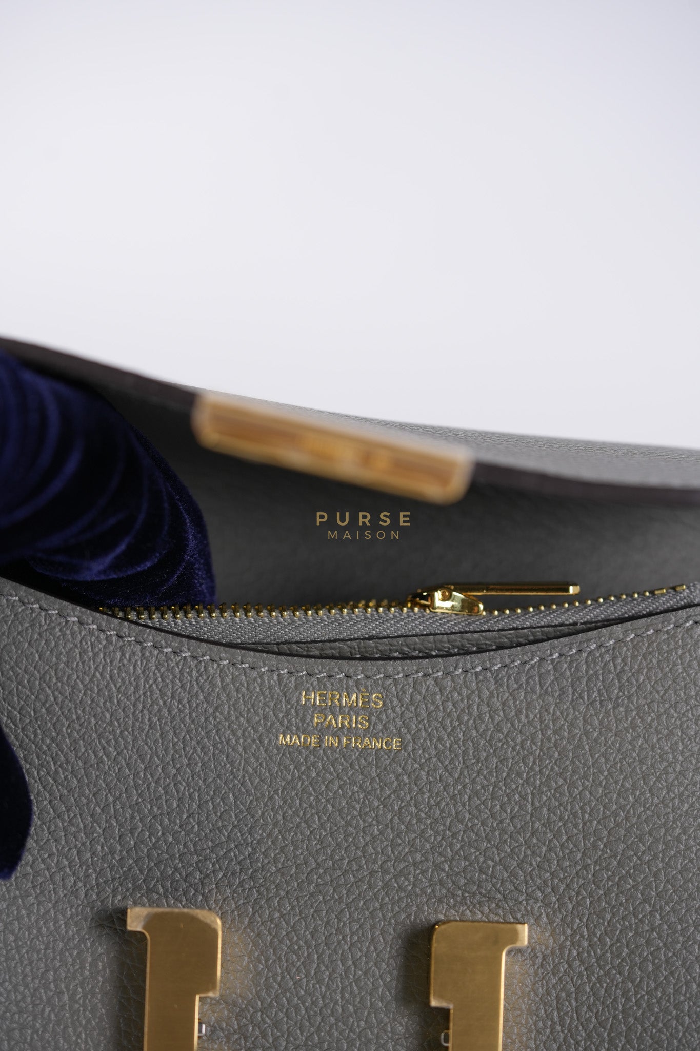 Constance Slim Wallet in Gris Meyer Evercolor Gold Hardware Stamp W(2024)