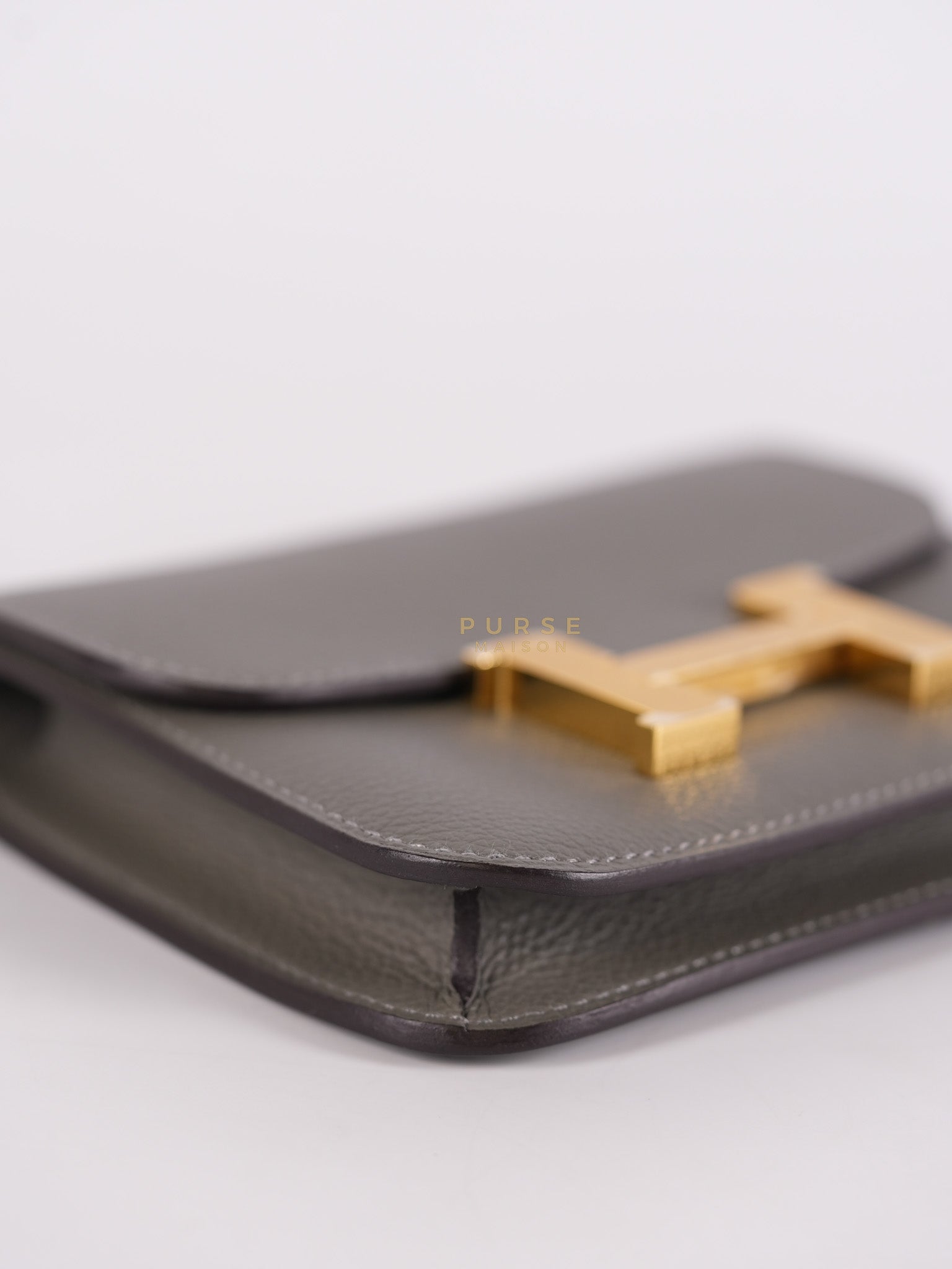 Constance Slim Wallet in Gris Meyer Evercolor Gold Hardware Stamp W(2024)