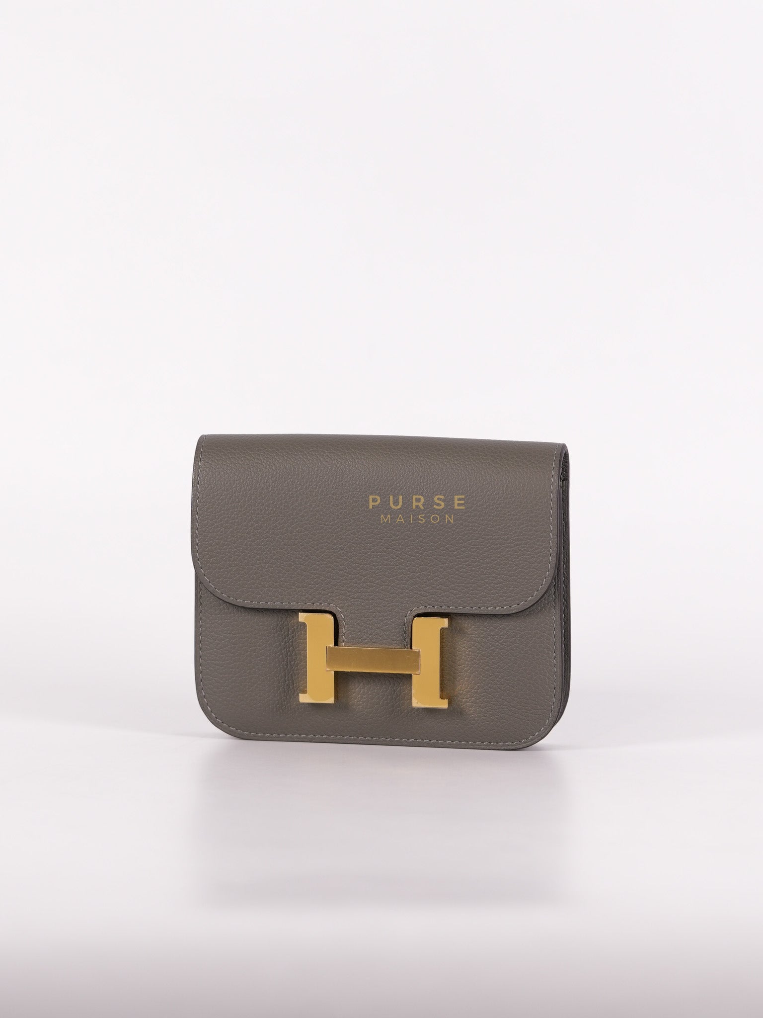 Constance Slim Wallet in Gris Meyer Evercolor Gold Hardware Stamp W(2024)