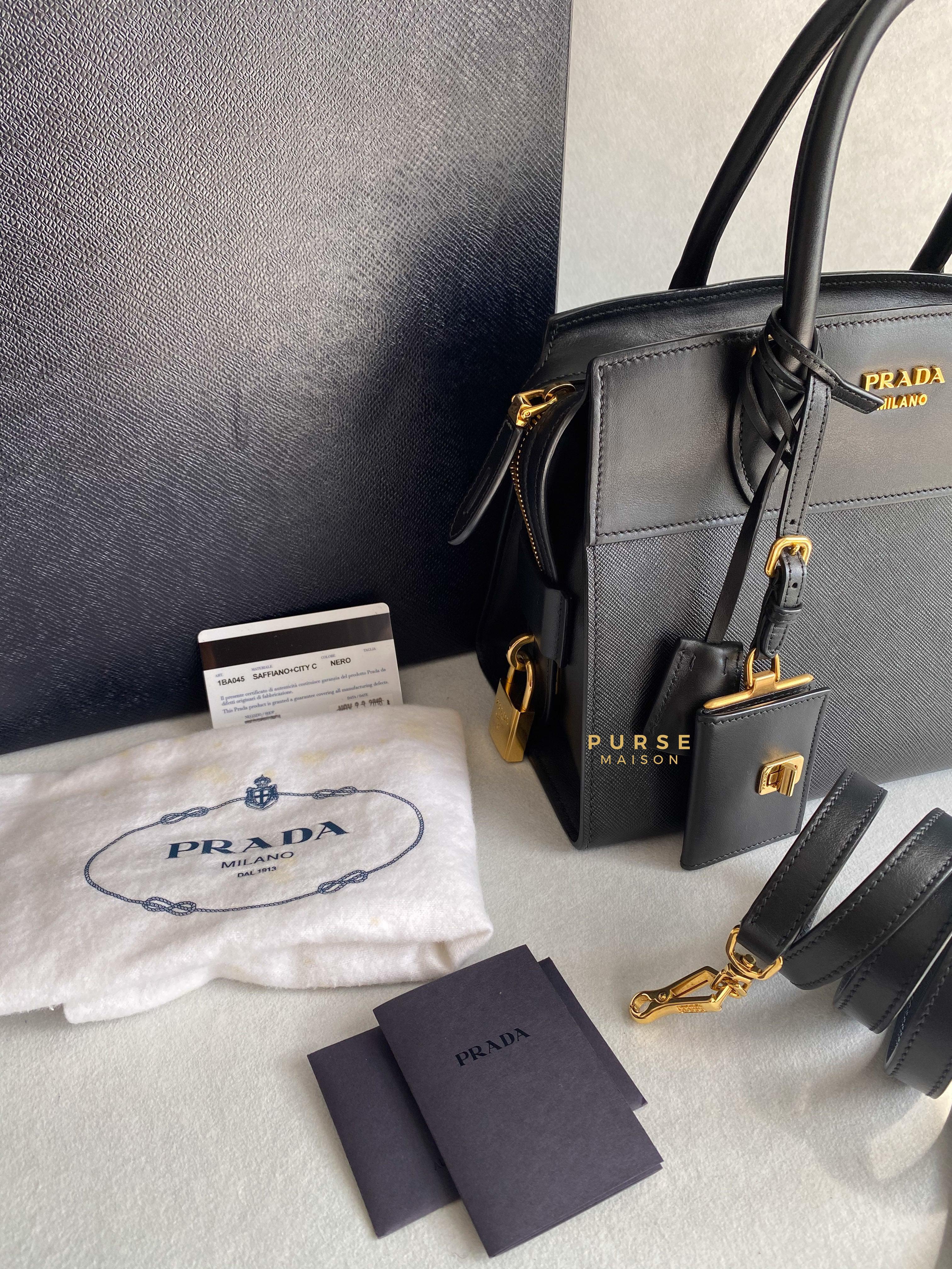Prada 1BA045 Black Saffiano City Calfskin Bag | Purse Maison Luxury Bags Shop
