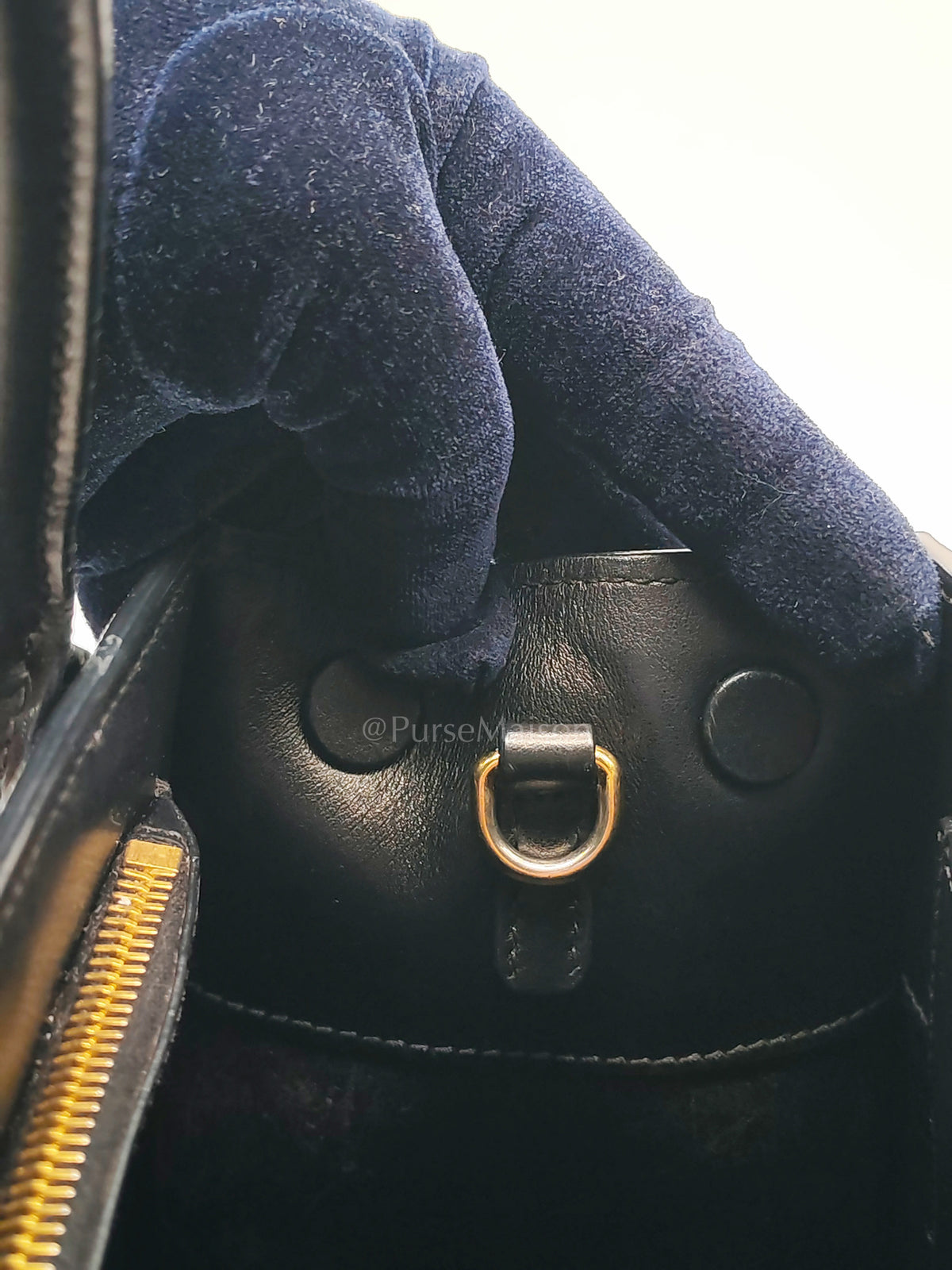 1BA156 Monochrome Bag Small in Black Saffiano Cuir Leater Gold Hardware | Purse Maison Luxury Bags Shop