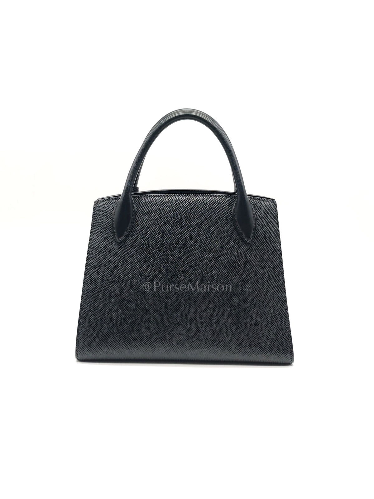 1BA156 Monochrome Bag Small in Black Saffiano Cuir Leater Gold Hardware | Purse Maison Luxury Bags Shop