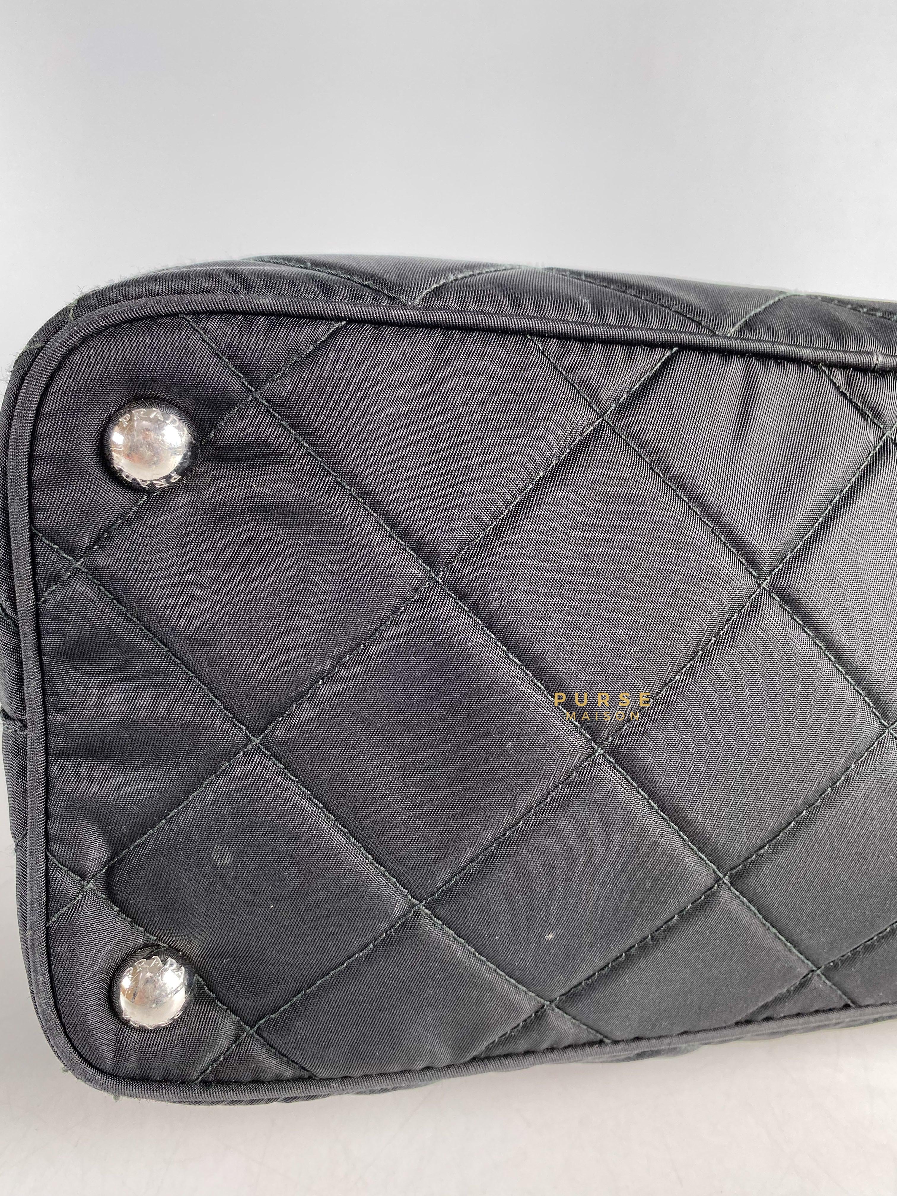 Prada 1BG017 Tessuto Impuntu Nero Chain Tote Bag | Purse Maison Luxury Bags Shop
