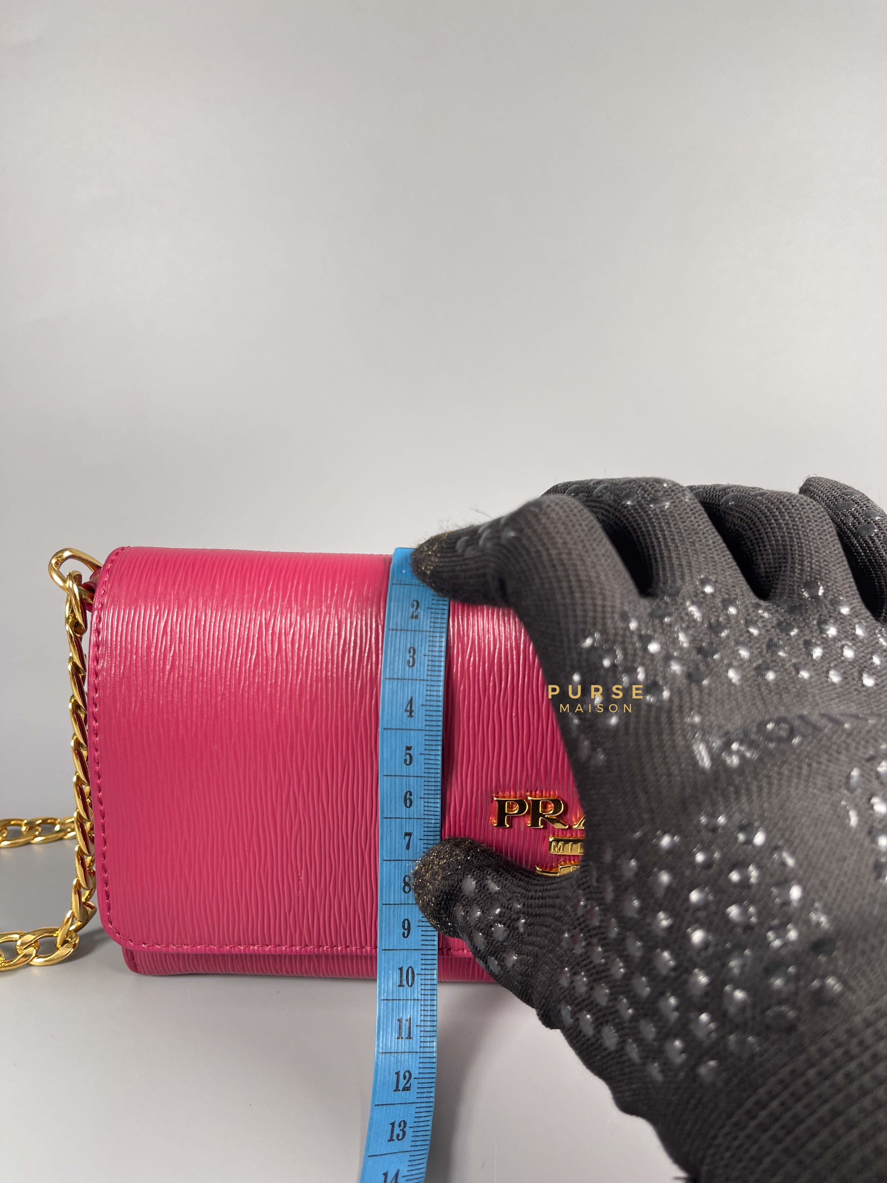 Prada 1BP290 Wallet On Chain Ibisco Vitello Move | Purse Maison Luxury Bags Shop