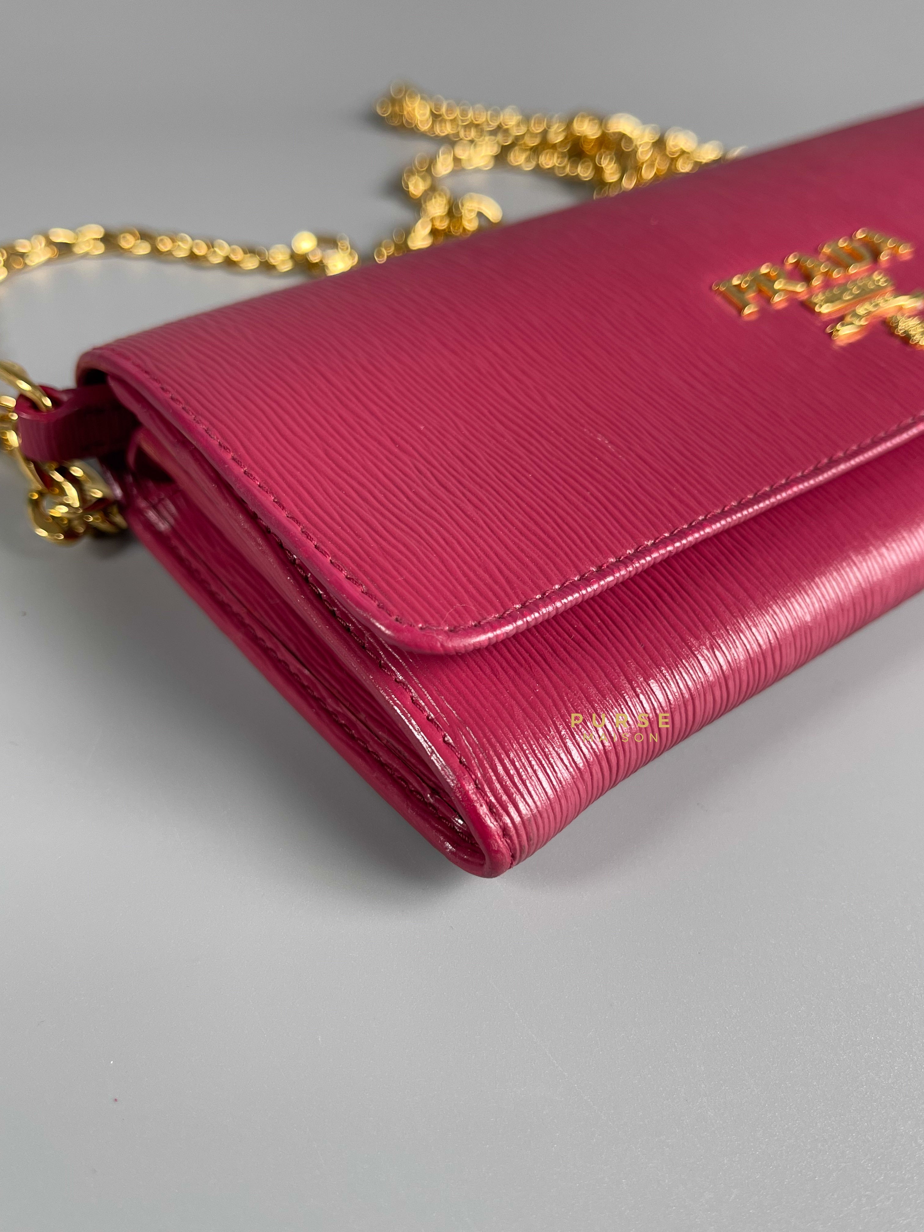 Prada 1BP290 Wallet On Chain Ibisco Vitello Move | Purse Maison Luxury Bags Shop