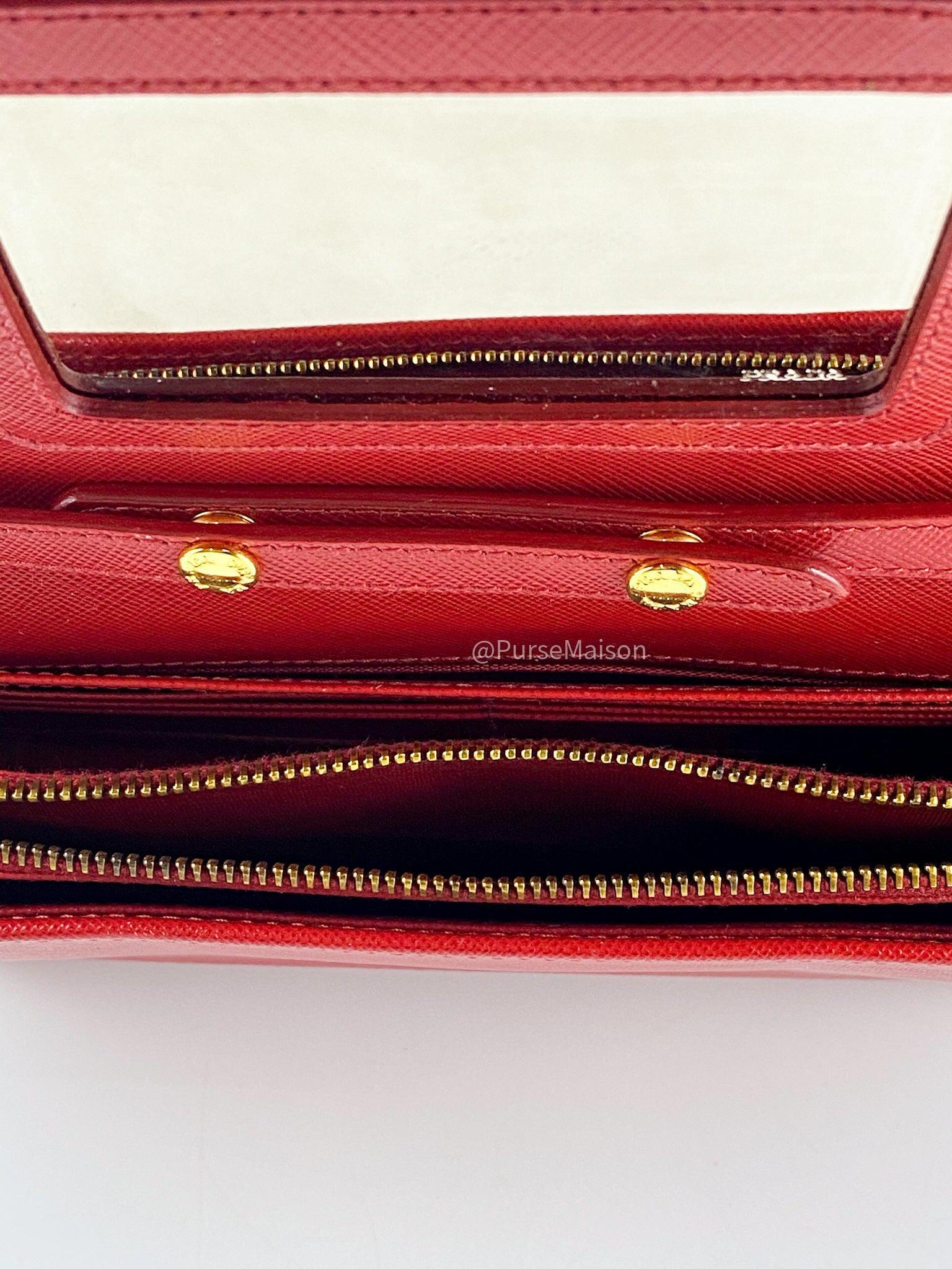 Prada 1M1361 Saffiano Metal Fuoco (Red)