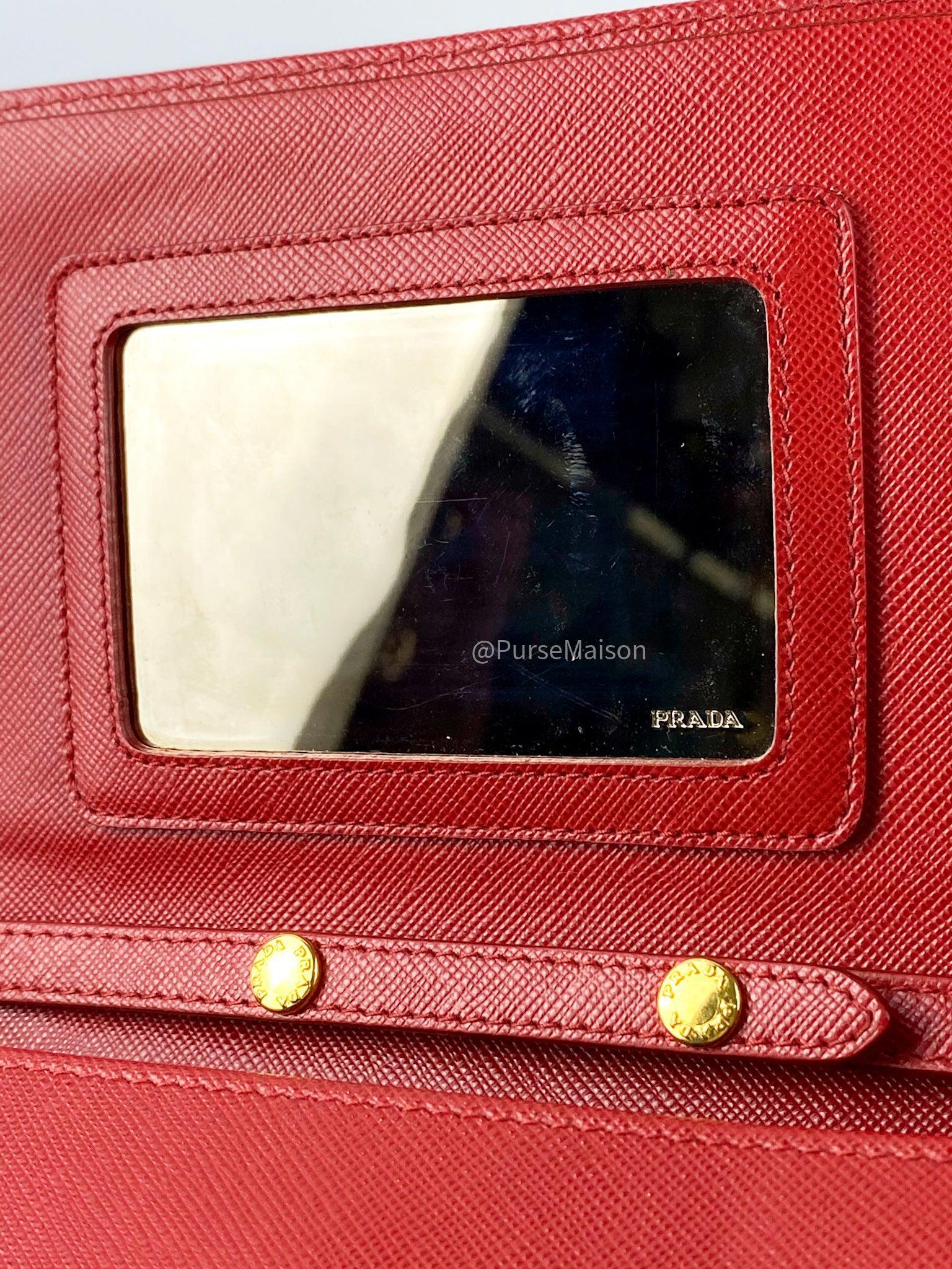 Prada 1M1361 Saffiano Metal Fuoco (Red)