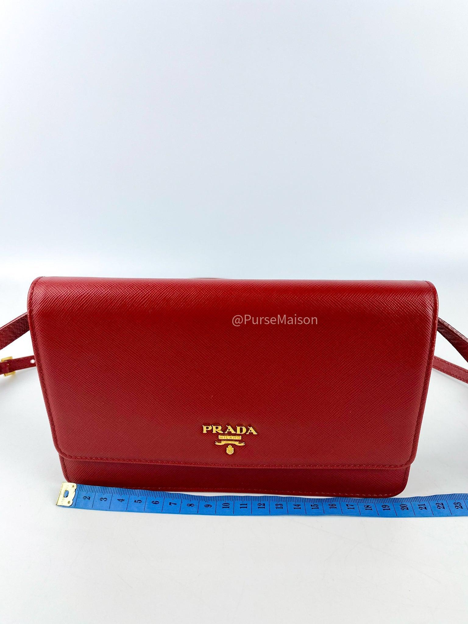 Prada 1M1361 Saffiano Metal Fuoco (Red)