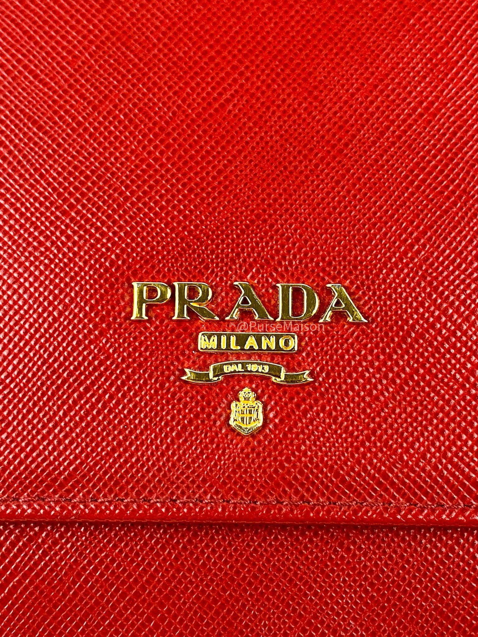 Prada 1M1361 Saffiano Metal Fuoco (Red)