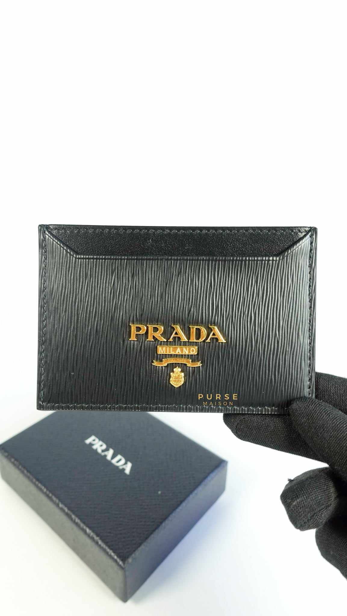 Prada 1MC208 Vitello Card Holder Black