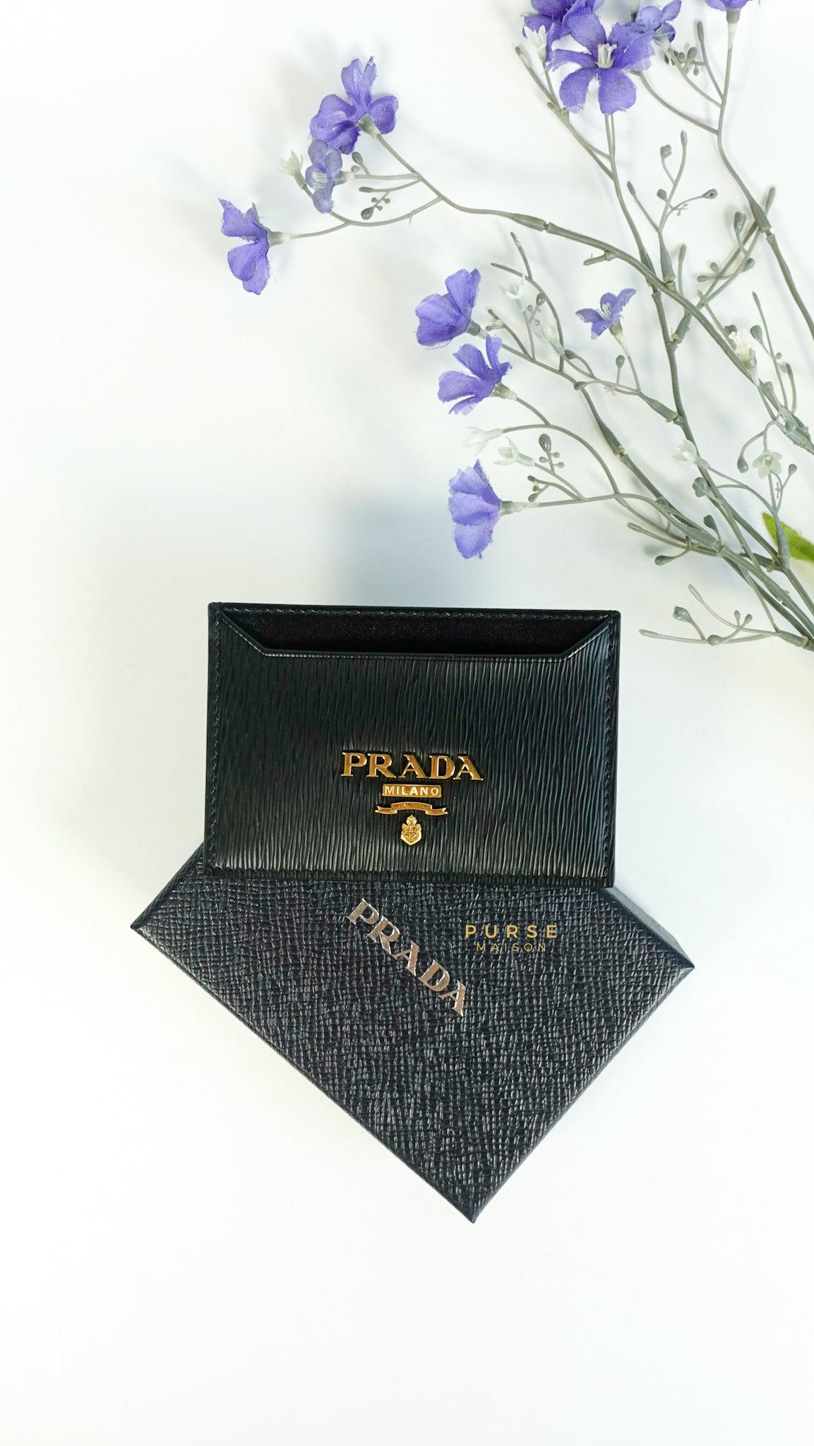 Prada 1MC208 Vitello Card Holder (Black)