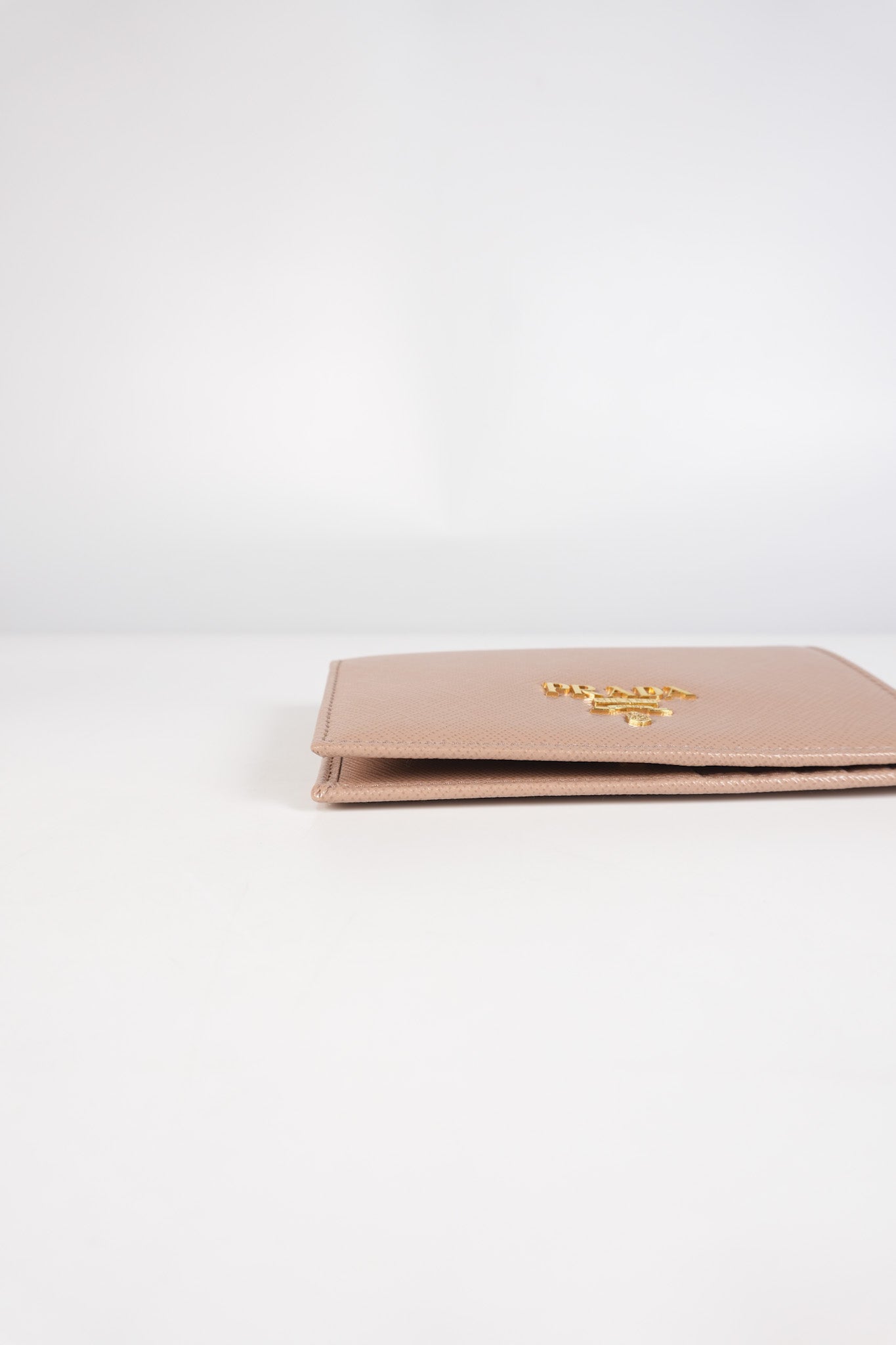 1MV020 Card Holder in Cipria/Beige Saffiano Leather | Purse Maison Luxury Bags Shop