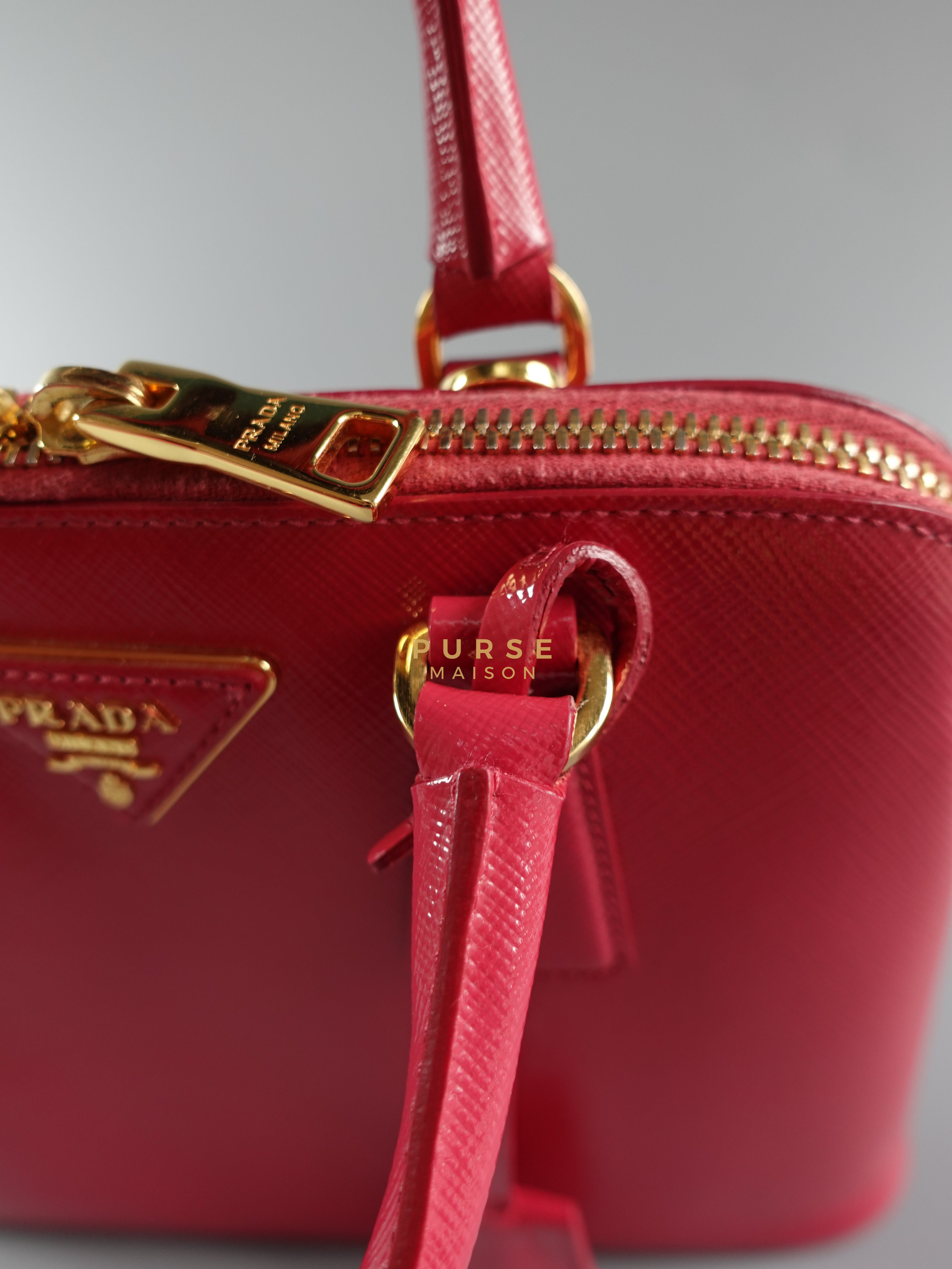 Prada BL0838 Glossy Saffiano Vernic Peonia Bag | Purse Maison Luxury Bags Shop