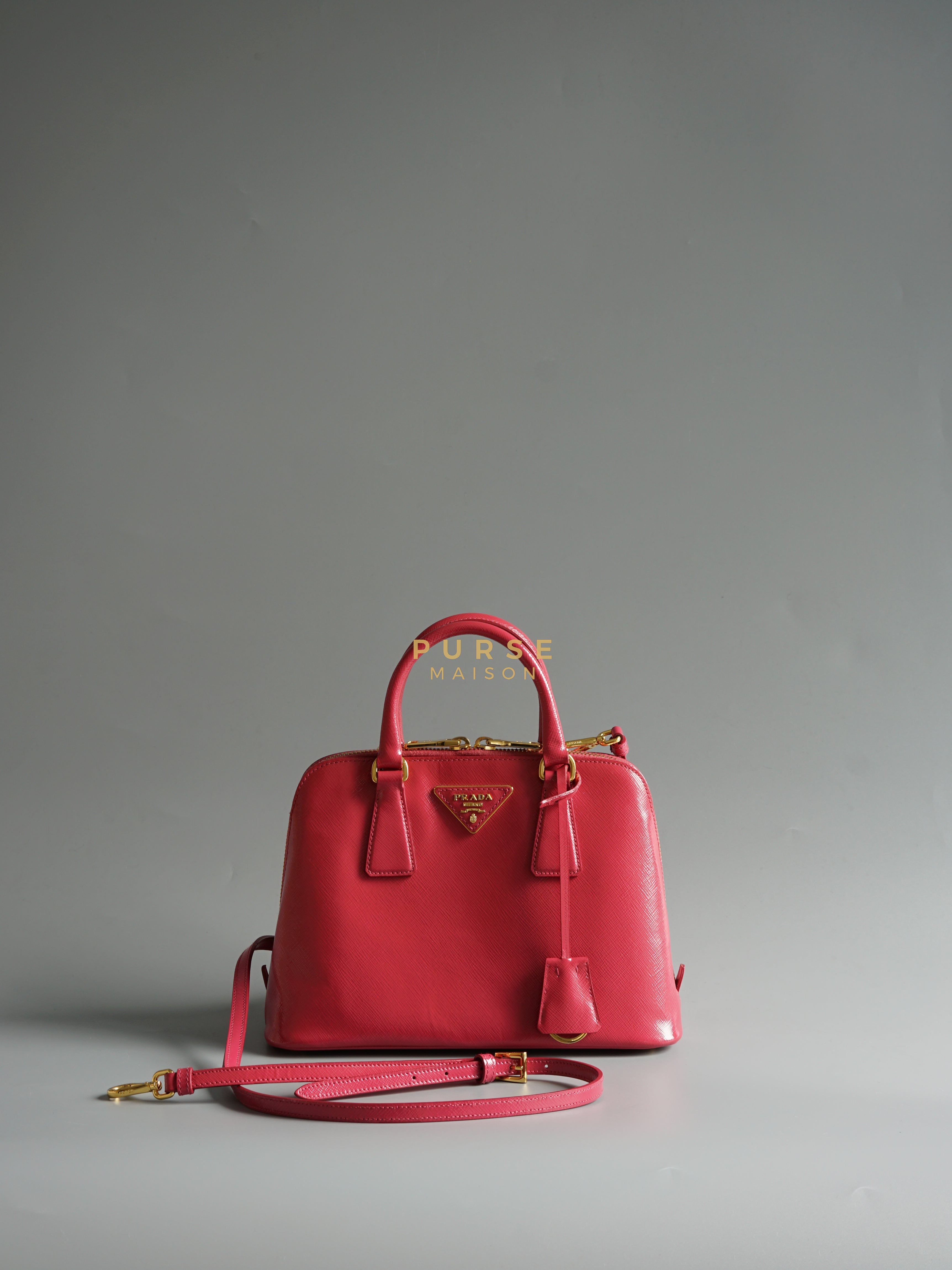 Prada BL0838 Glossy Saffiano Vernic Peonia Bag | Purse Maison Luxury Bags Shop