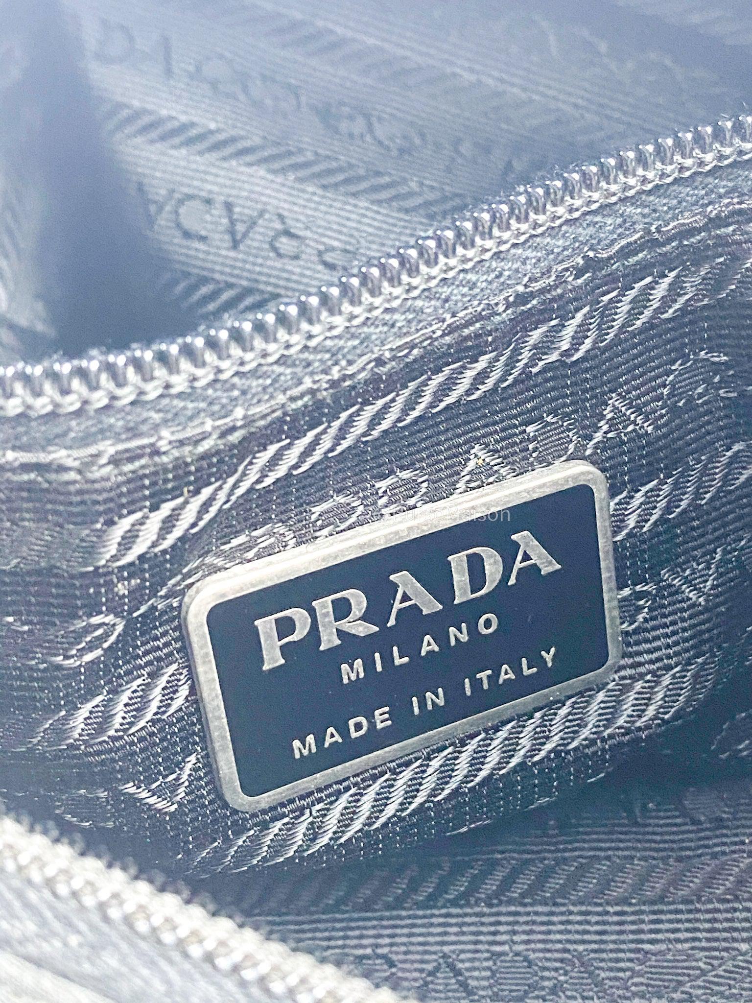 Prada Black Nylon Hand Bag with Transparent Handle