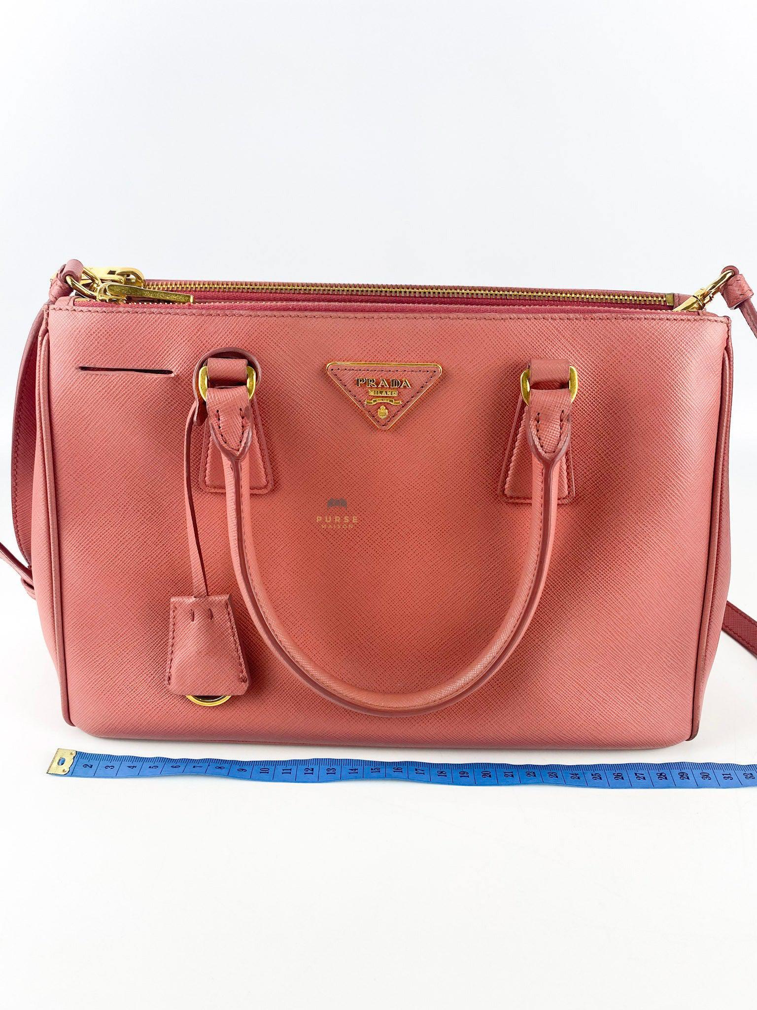 Prada BN1801 Saffiano Small Galleria Double Zip Tote Tamaris