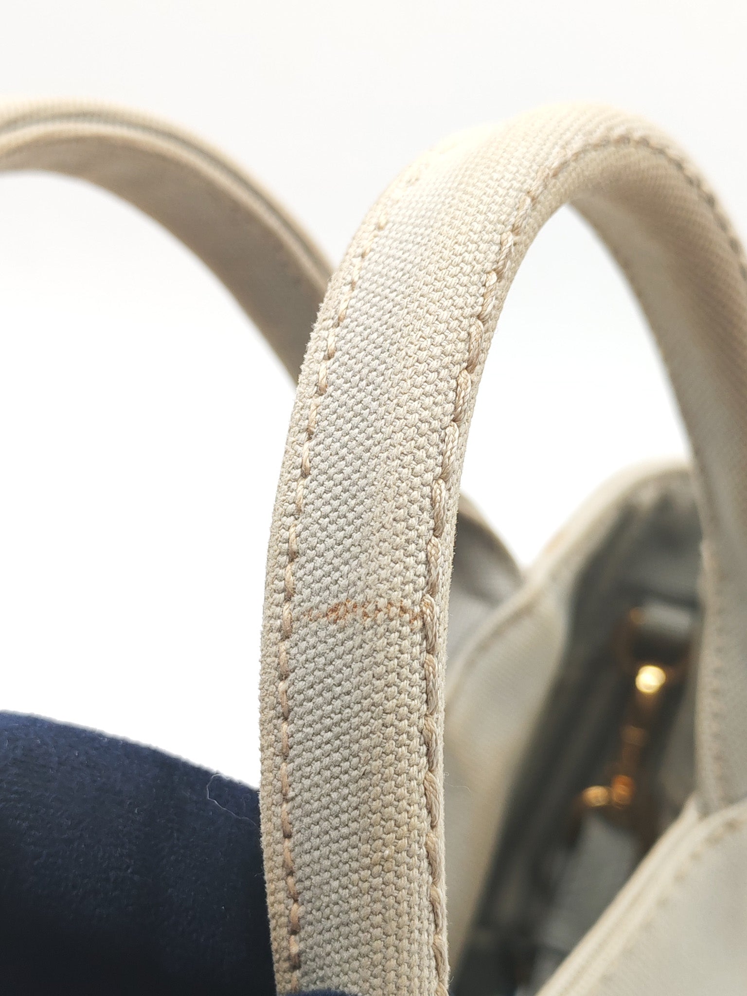Canapa Canvas Small Tote Bag in Gray & Gold Hardware | Purse Maison Luxury Bags Shop