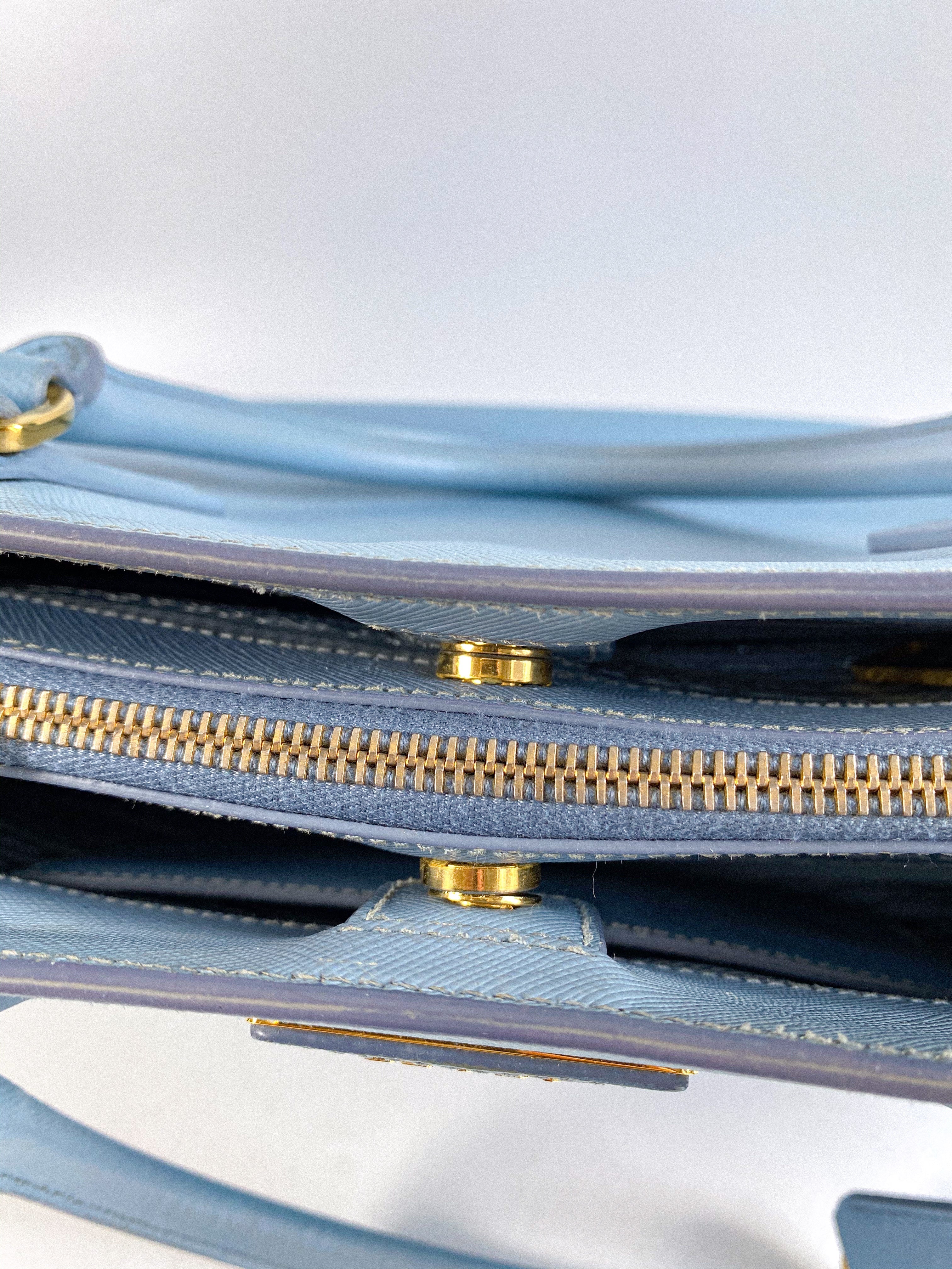 Prada Galleria 1BA874 Single Zip Medium Light Blue (Astrale) Saffiano Lux Bag