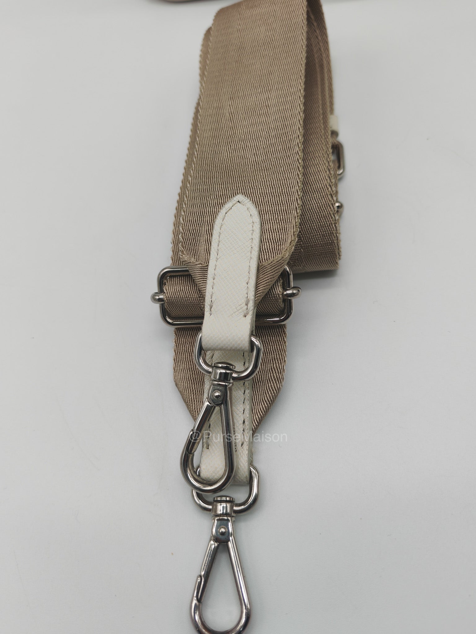 Prada Galleria Mini in White Saffiano Leather and Silver Hardware | Purse Maison Luxury Bags Shop