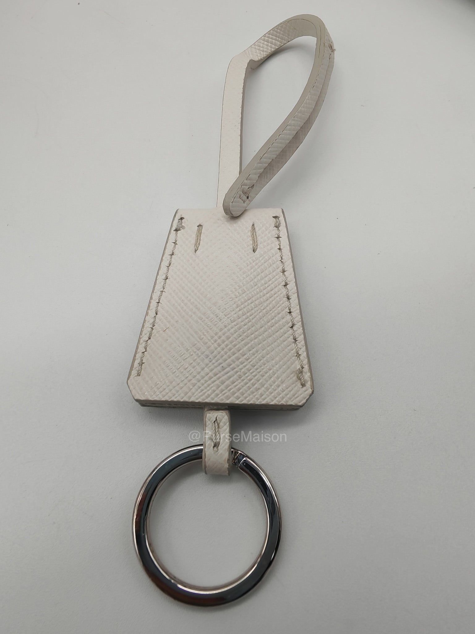 Prada Galleria Mini in White Saffiano Leather and Silver Hardware | Purse Maison Luxury Bags Shop