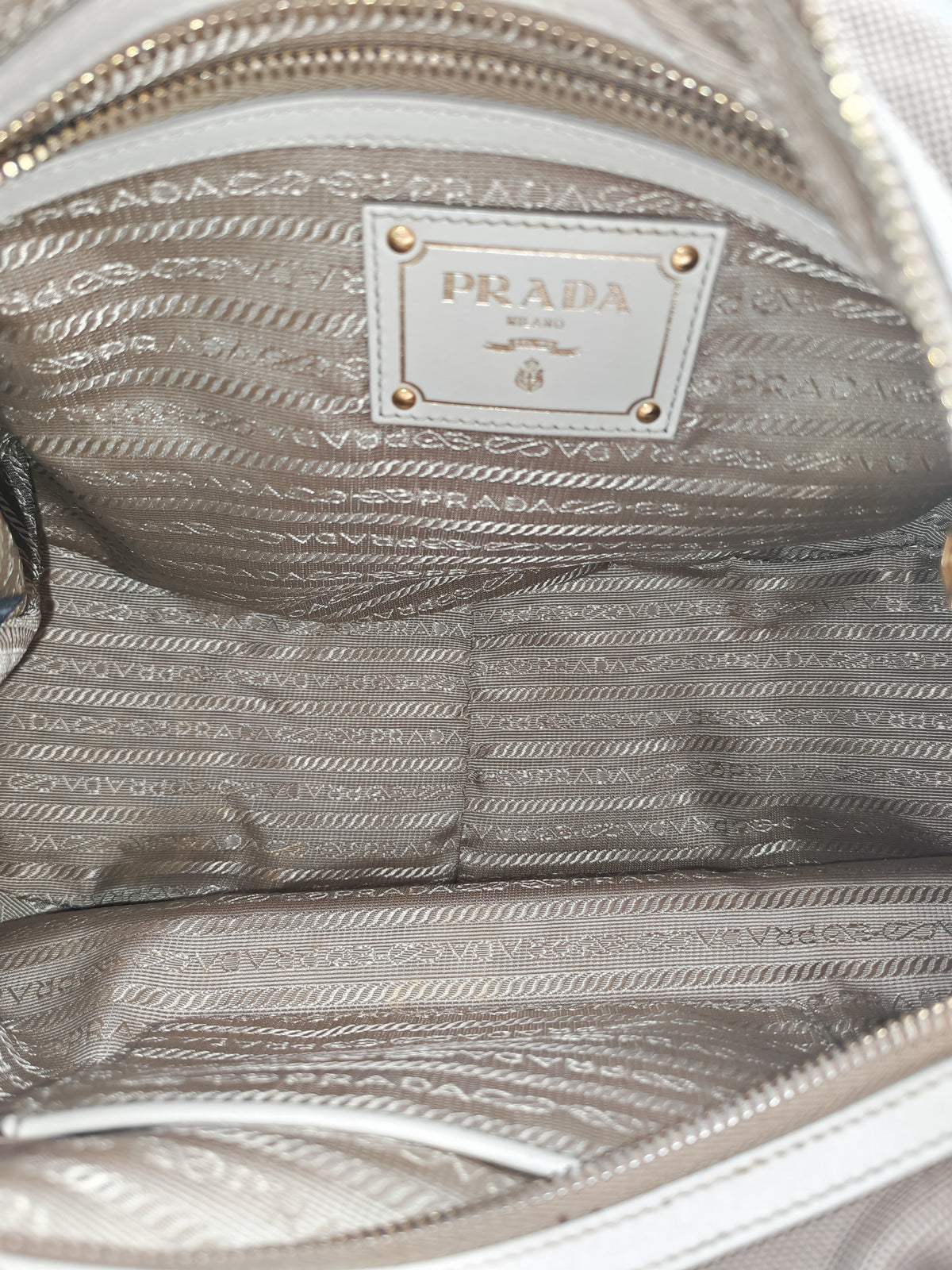 Prada Logo Jacquard Canvas Hobo Bag in Slouchy Brown Monogram Canvas and Gold Hardware | Purse Maison Luxury Bags Shop