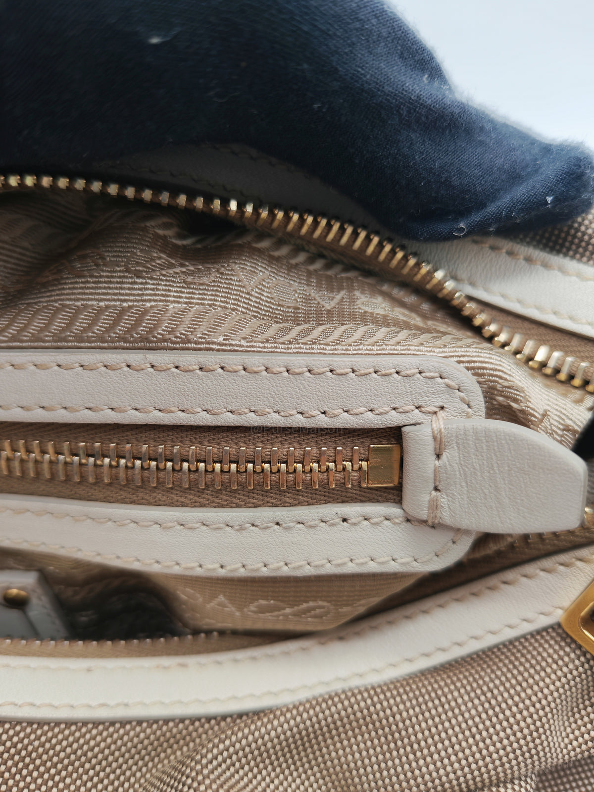 Prada Logo Jacquard Canvas Hobo Bag in Slouchy Brown Monogram Canvas and Gold Hardware | Purse Maison Luxury Bags Shop