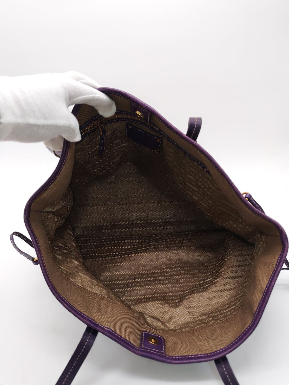Prada Logo Jacquard Canvas in Brown Tote Bag | Purse Maison Luxury Bags Shop