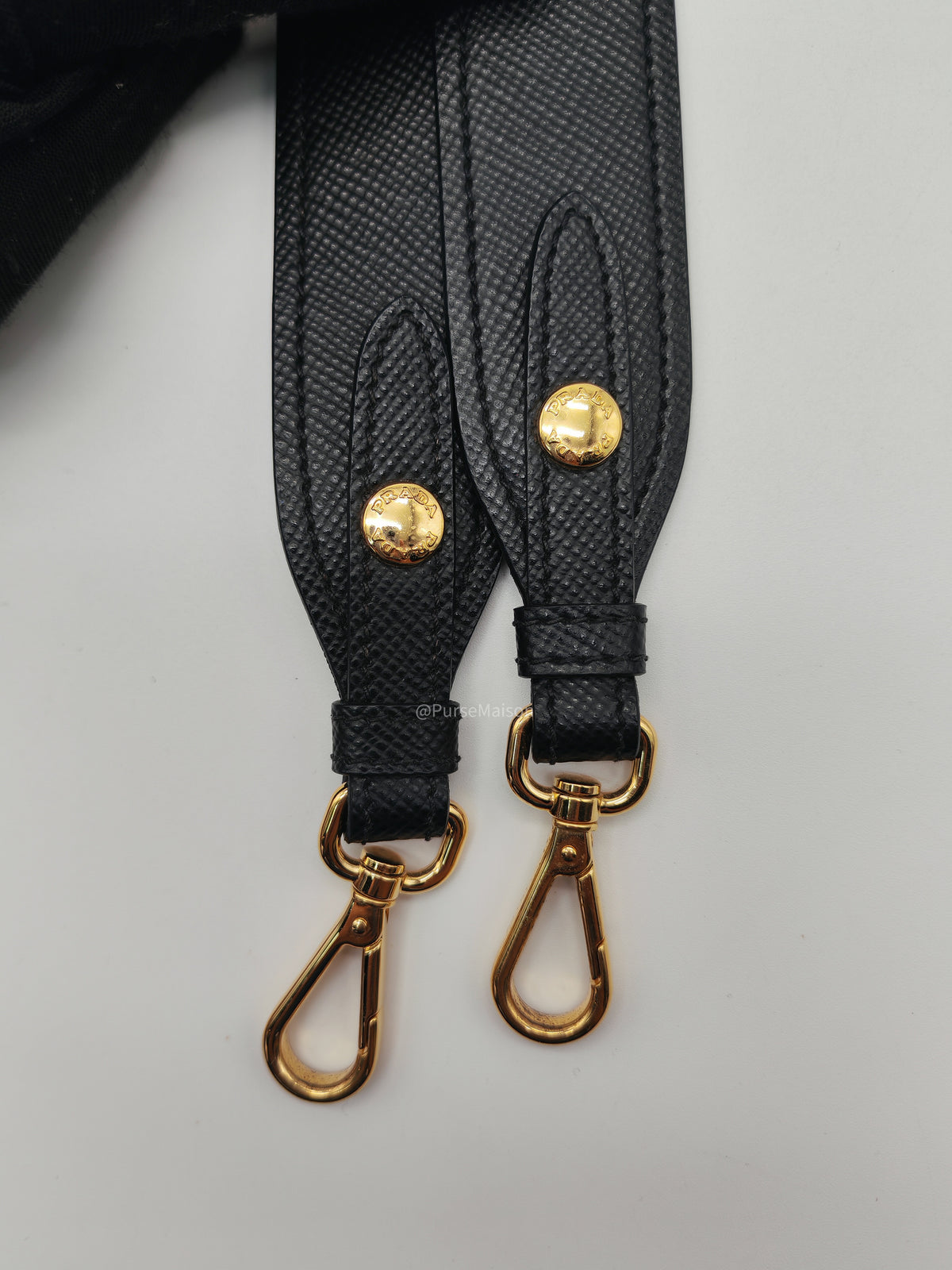 Prada Monochrome Tote Bag Small in Black Saffiano Cuir Calfskin Leather and Gold Hardware | Purse Maison Luxury Bags Shop
