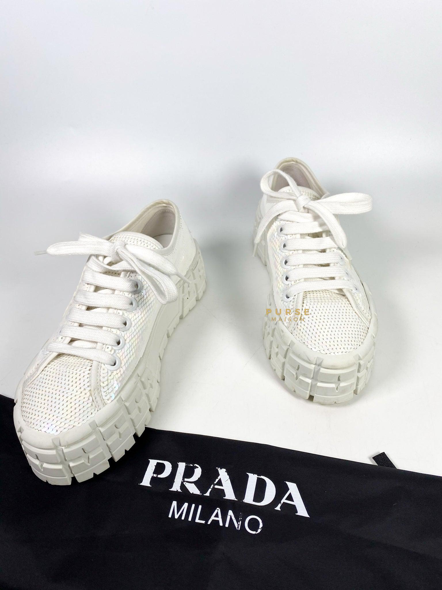 Prada logo best sale lug platform sneaker