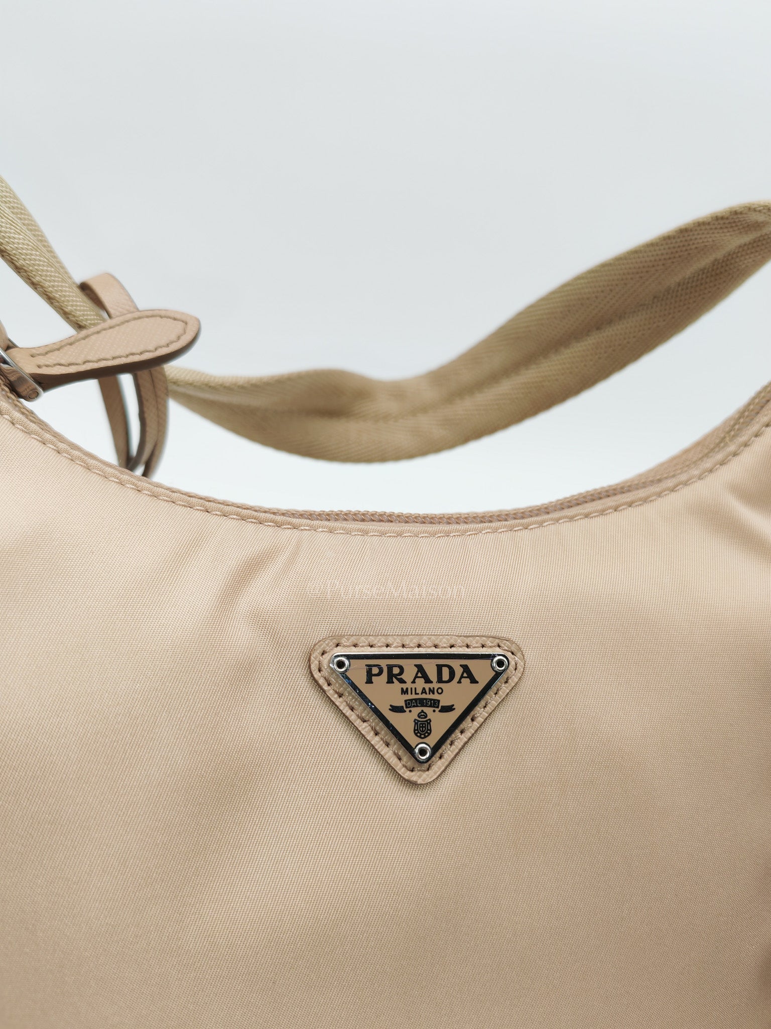 Re-Edition 2000 Mini Bag in Beige Tessuto Nylon Canvas | Purse Maison Luxury Bags Shop