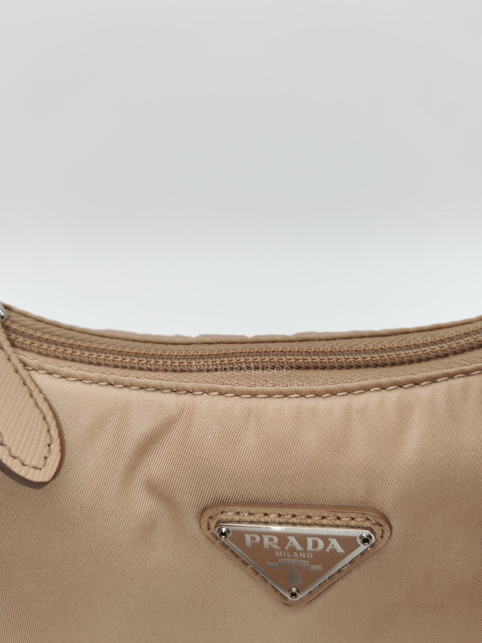Re-Edition 2000 Mini Bag in Beige Tessuto Nylon Canvas | Purse Maison Luxury Bags Shop