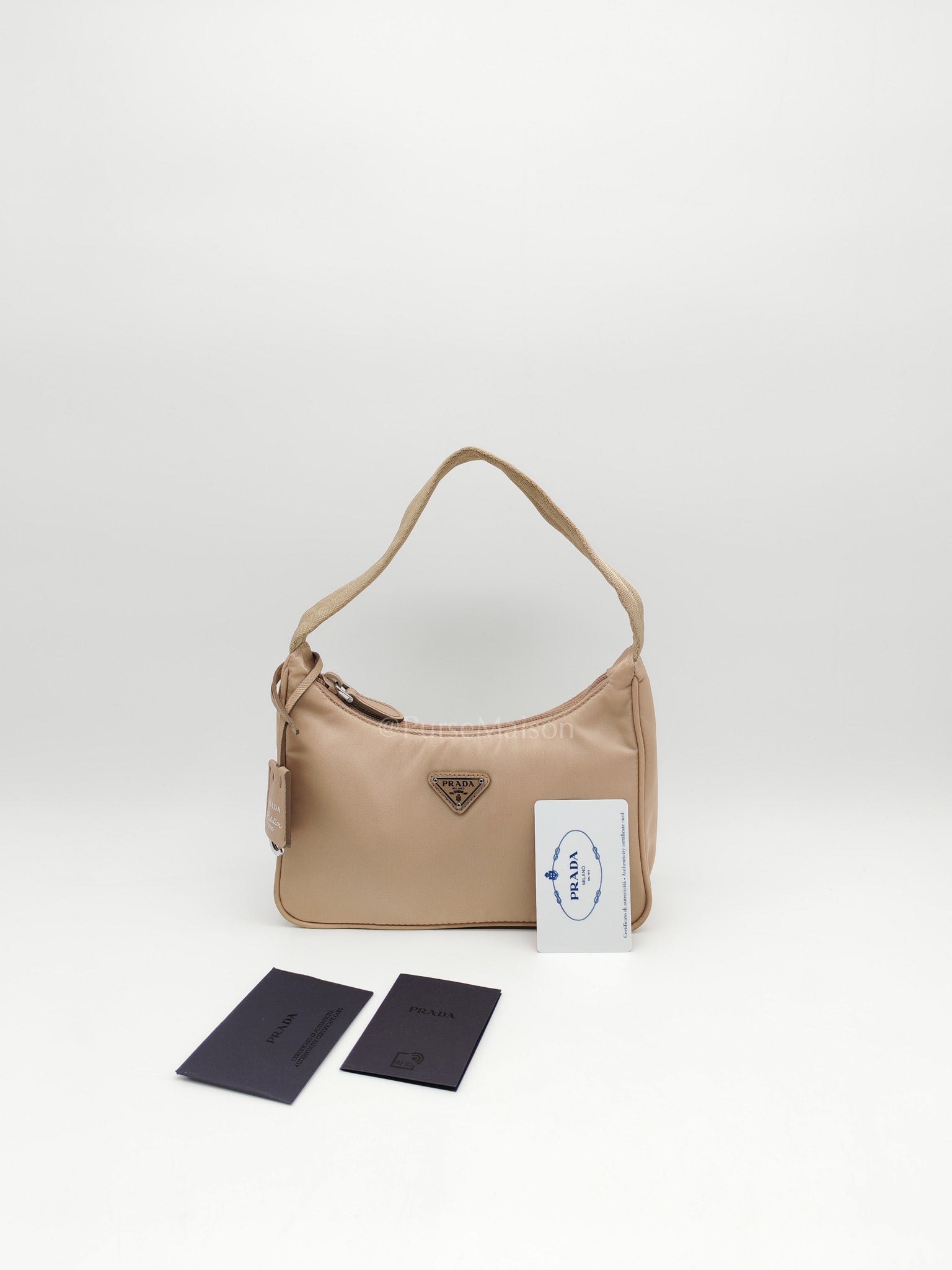 Re-Edition 2000 Mini Bag in Beige Tessuto Nylon Canvas | Purse Maison Luxury Bags Shop
