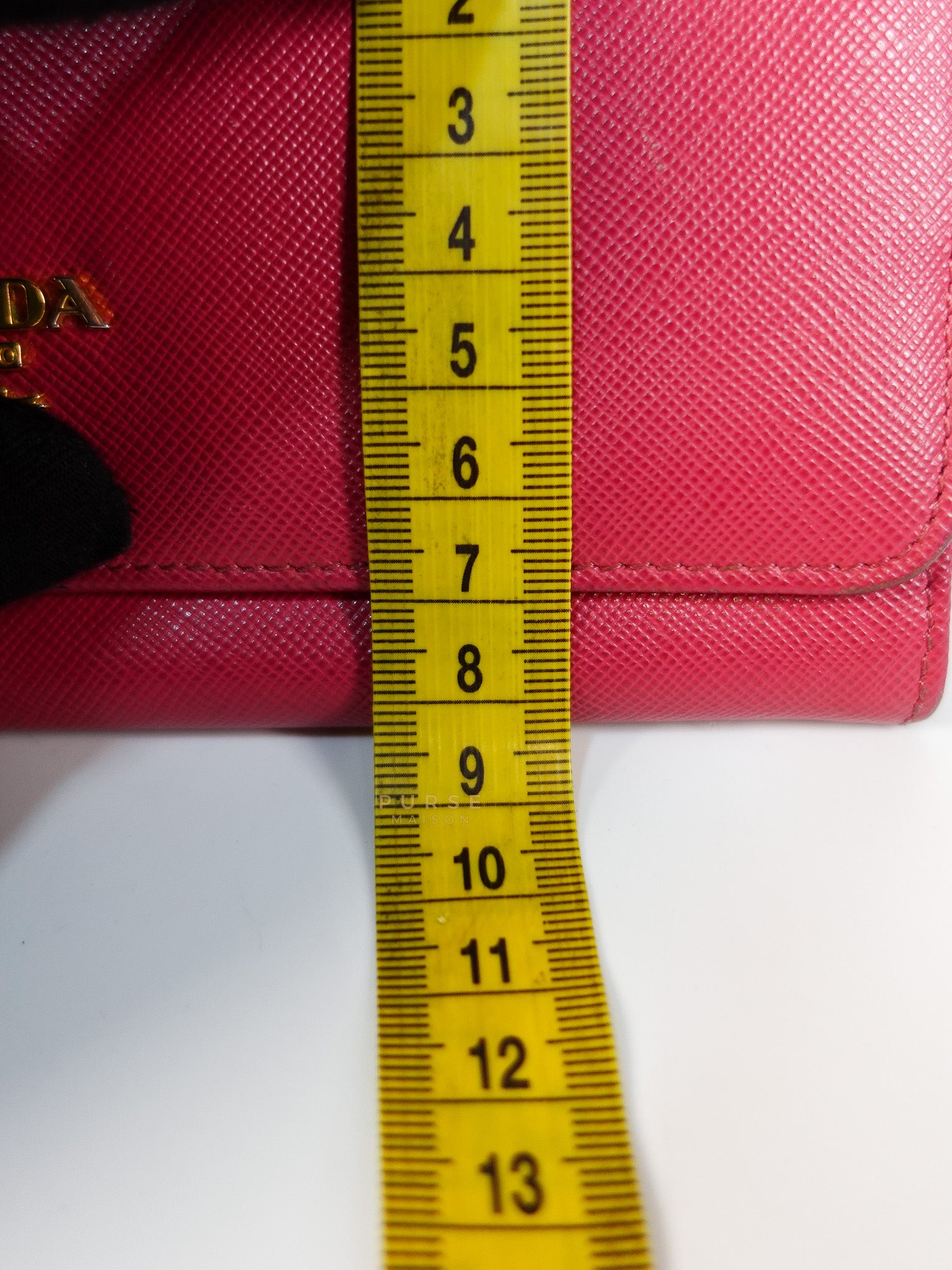 Saffiano Flap Long Wallet in Pink | Purse Maison Luxury Bags Shop